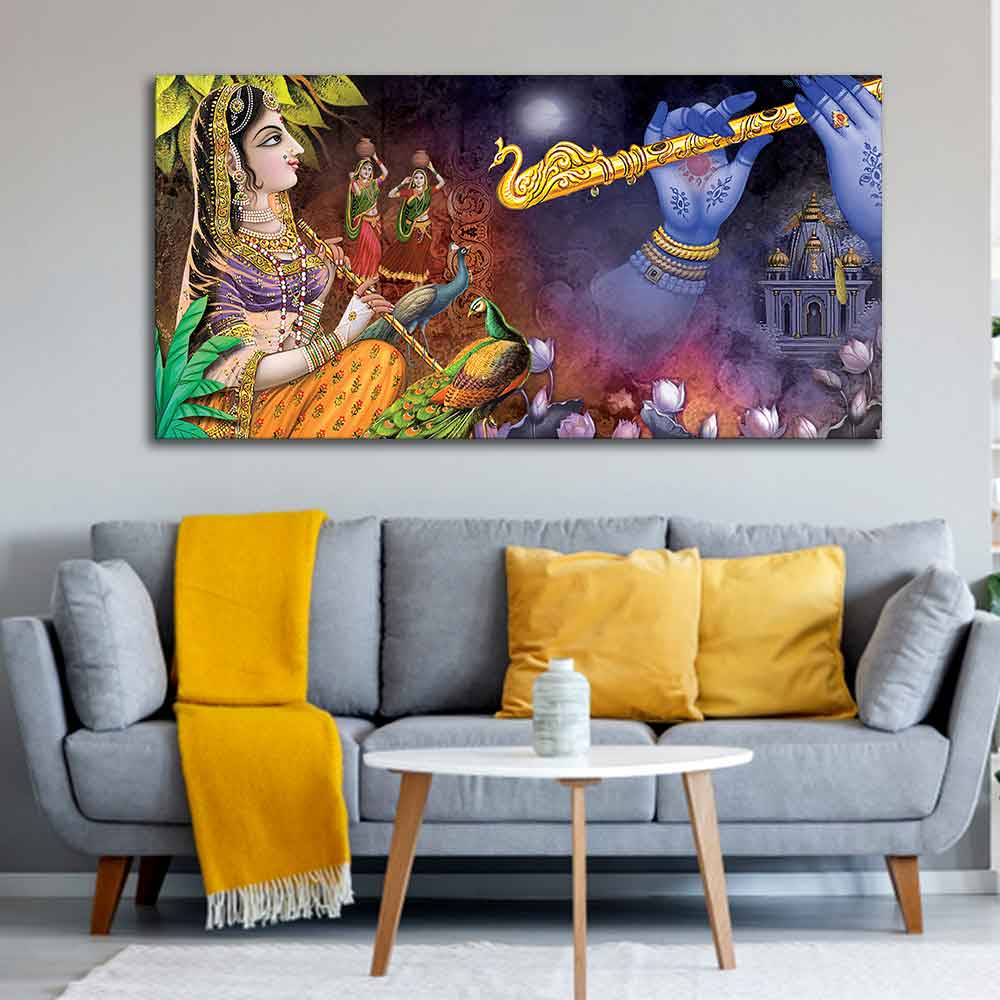 Premium Canvas Wall Painting of Radha Thinking About Shri Krishna - Image 5