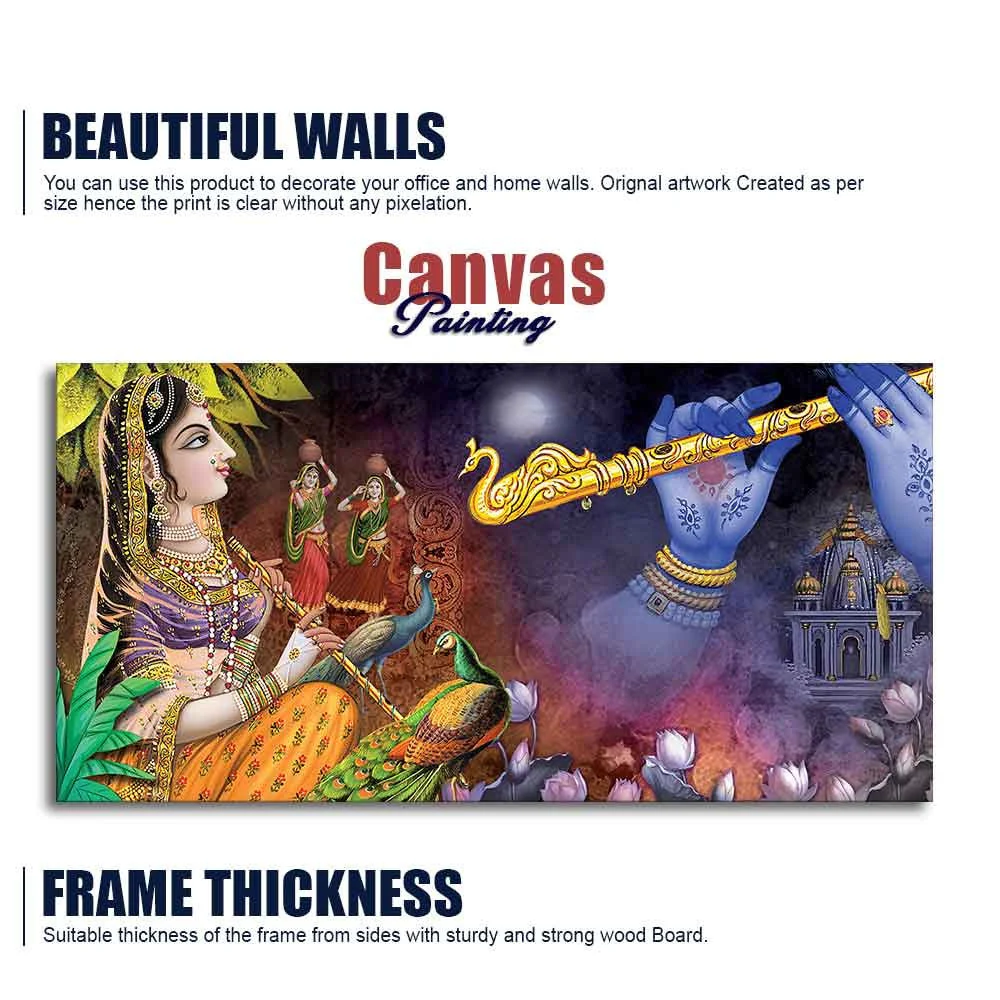 Premium Canvas Wall Painting of Radha Thinking About Shri Krishna - Image 6