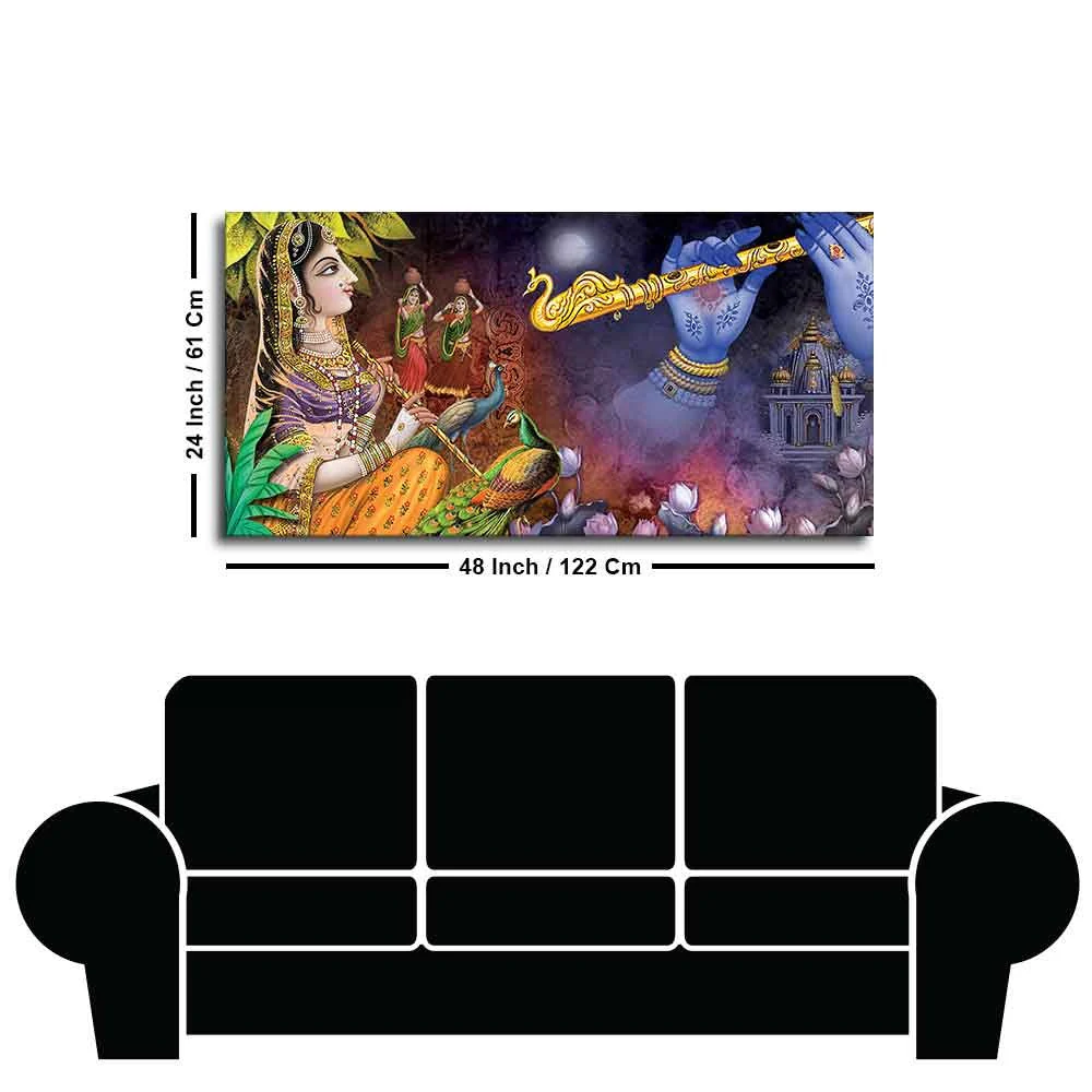 Premium Canvas Wall Painting of Radha Thinking About Shri Krishna - Image 7