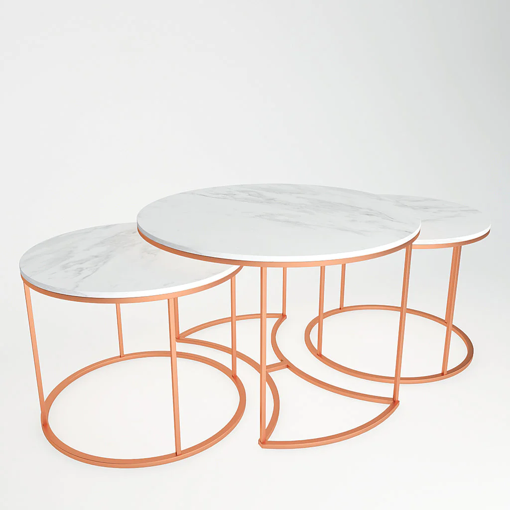Premium Copper Nesting Trio Tables Set of 3 - Image 5
