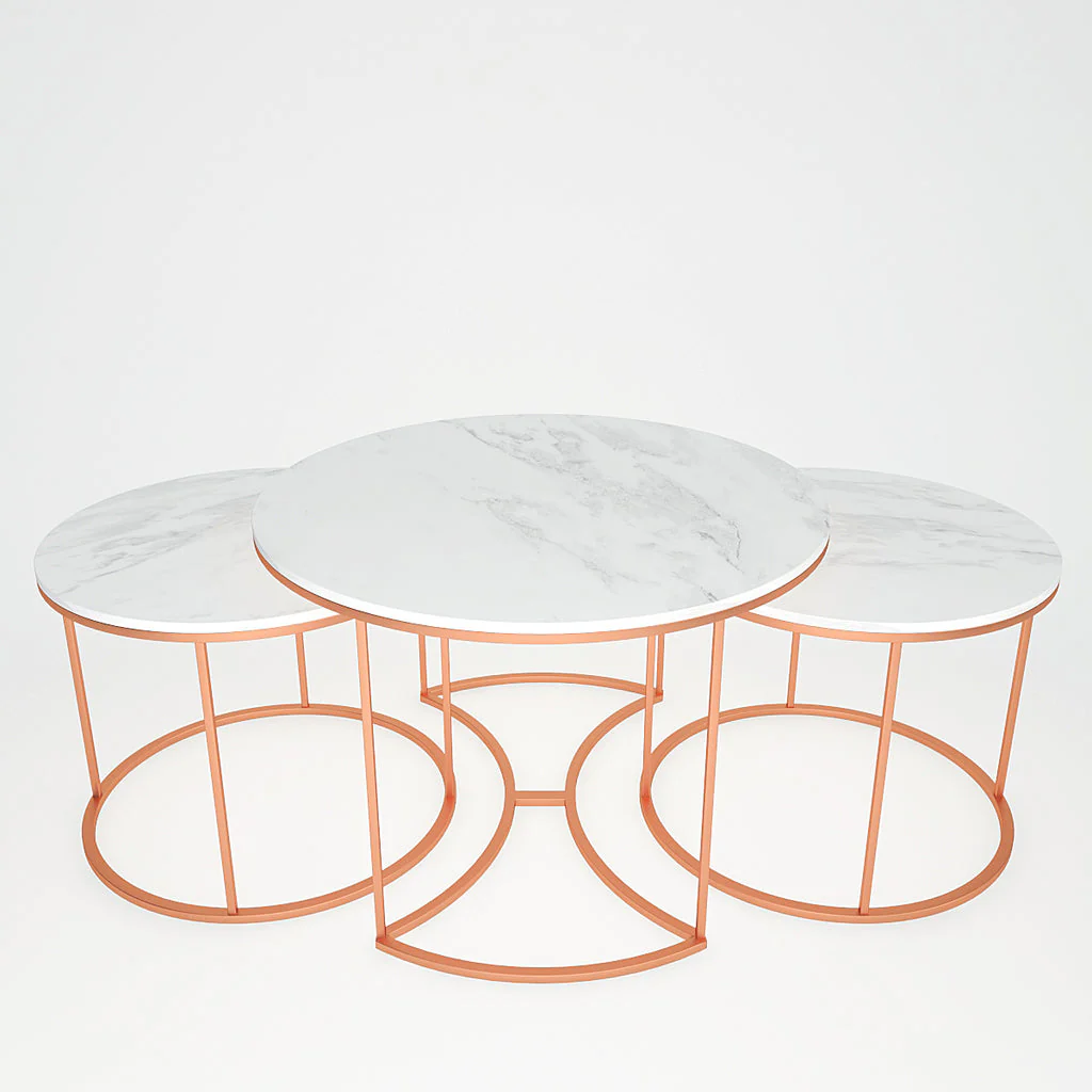 Premium Copper Nesting Trio Tables Set of 3 - Image 7