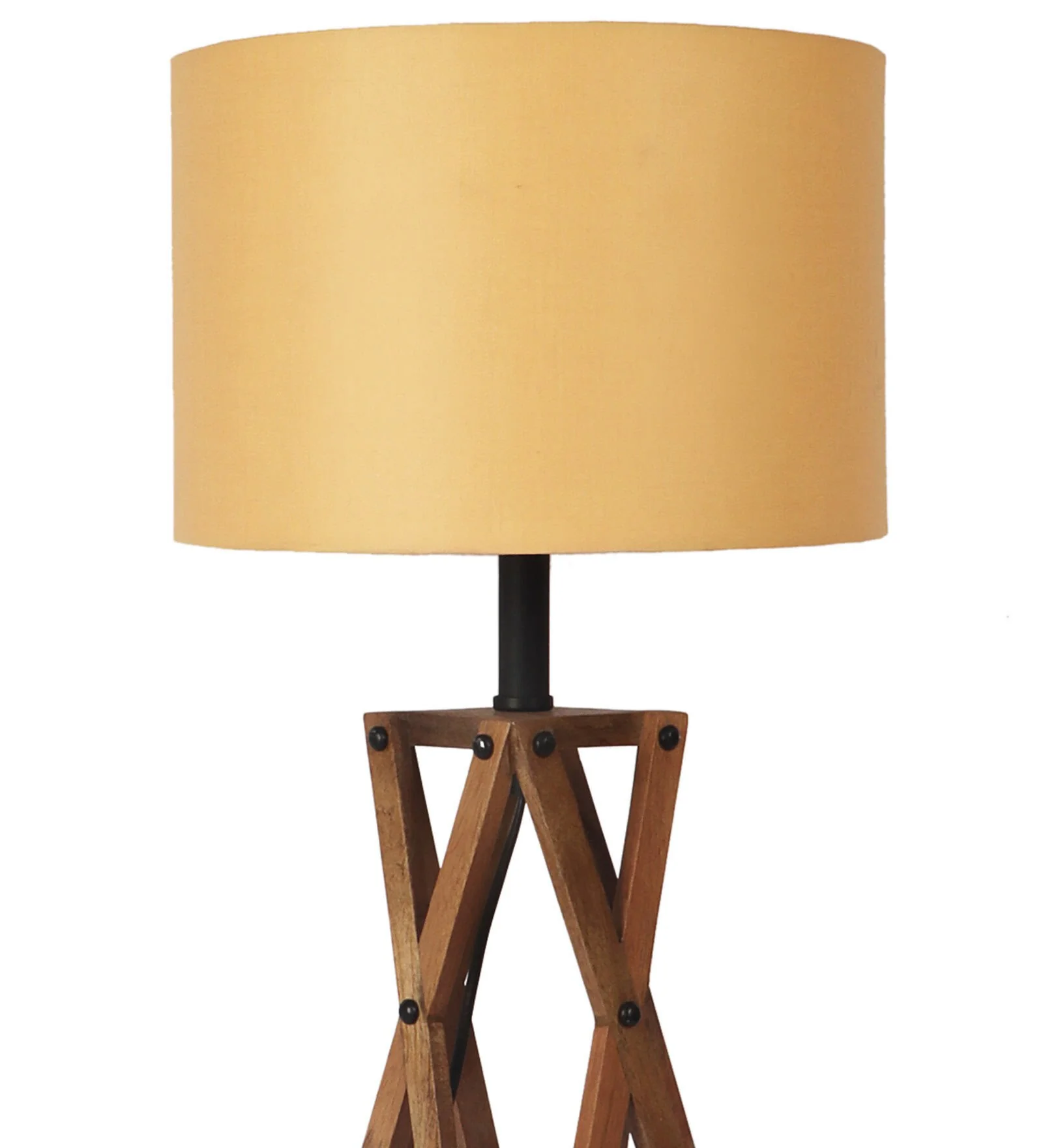 Premium Designer Vintage Beige Fabric Shade Table Lamp - Image 4