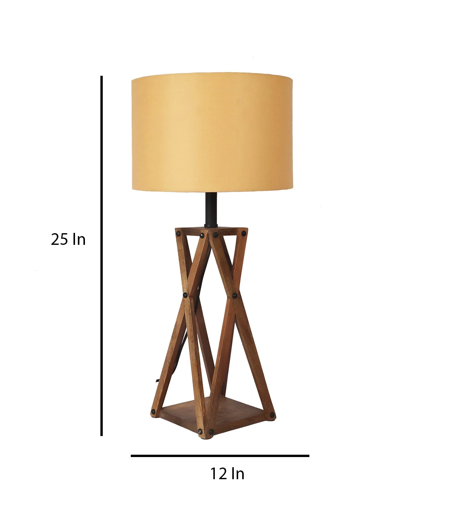 Premium Designer Vintage Beige Fabric Shade Table Lamp - Image 6
