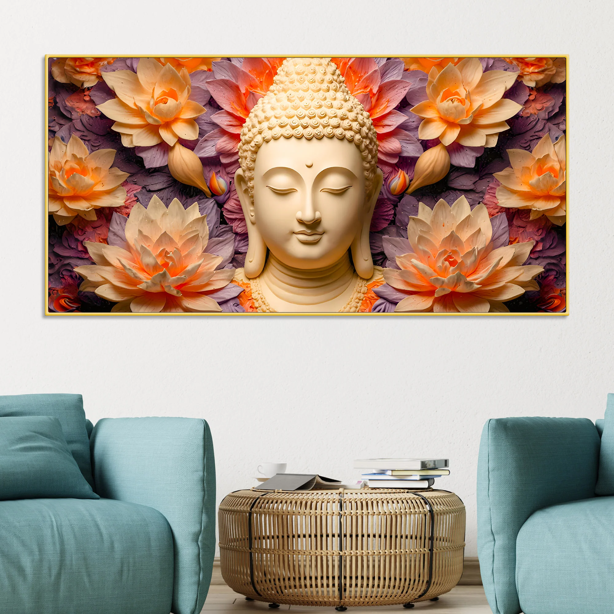 Premium Divine Buddha Canvas Painting for Home Decoration