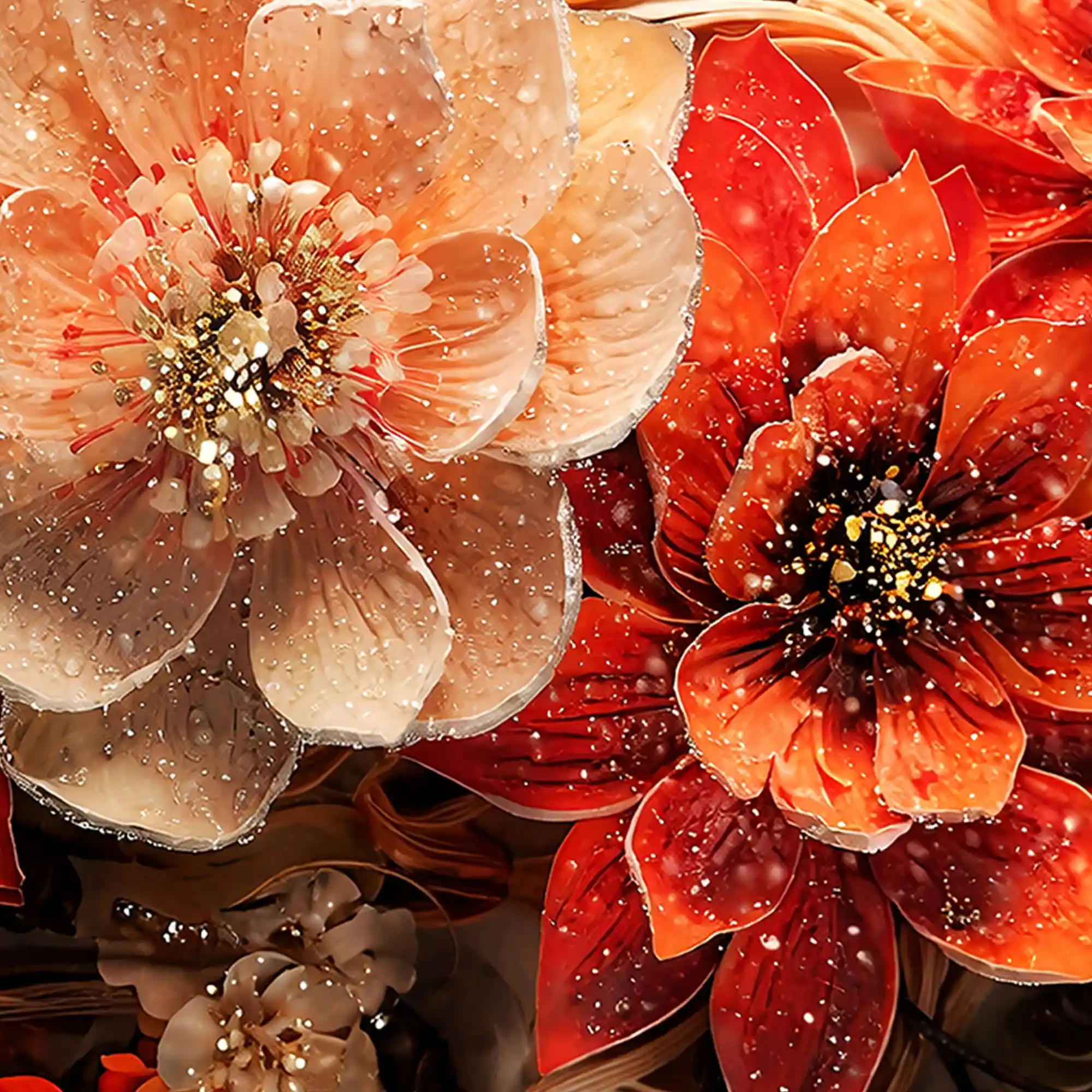 Premium Floral Crystal Glass Painting for Home Décor - Image 4