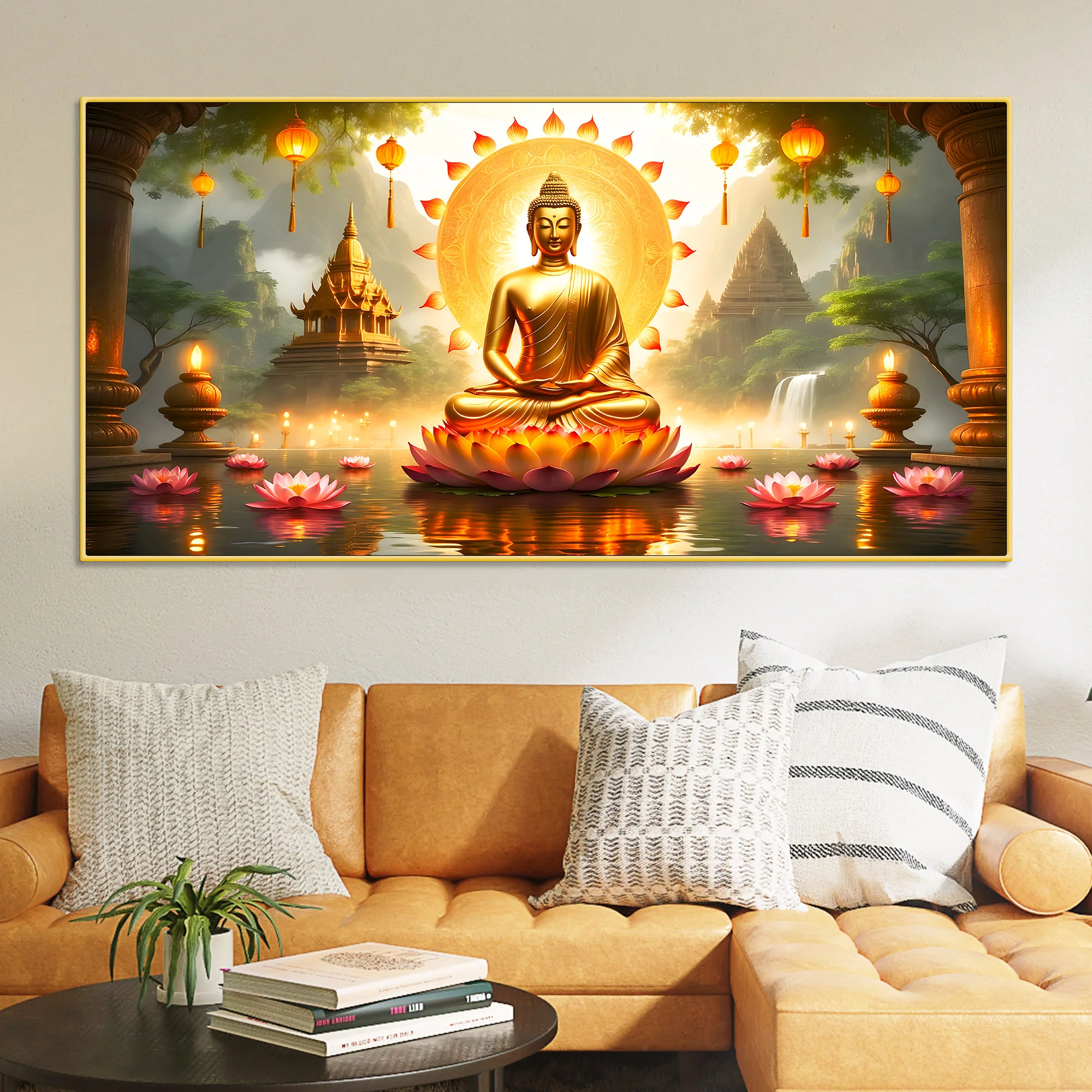 Premium Gautam Buddha Canvas Painting for Spiritual Décor - Image 2