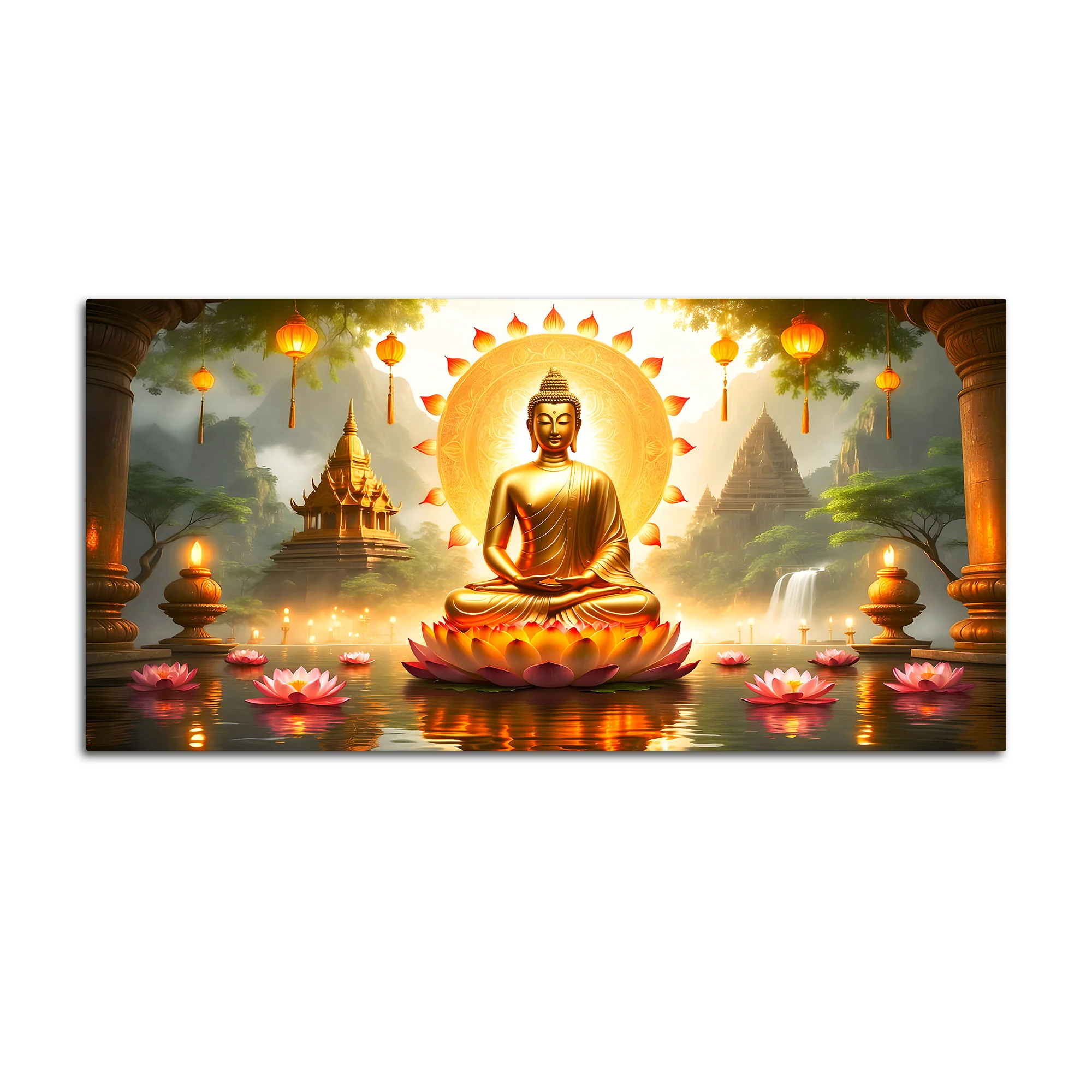 Premium Gautam Buddha Canvas Painting for Spiritual Décor - Image 4