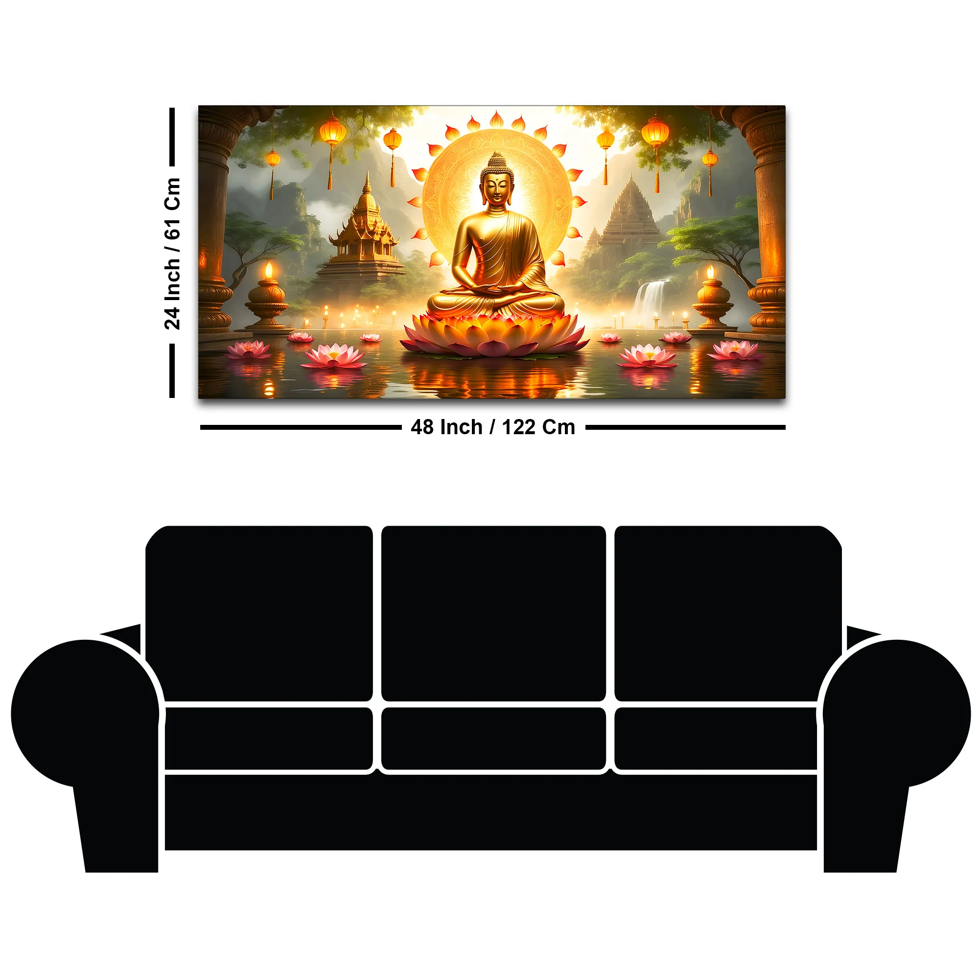 Premium Gautam Buddha Canvas Painting for Spiritual Décor - Image 8