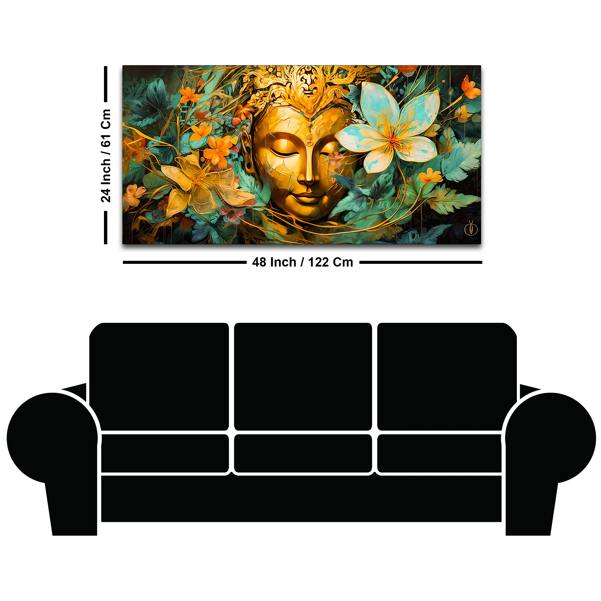 Premium Gautam Buddha Wall Painting for Living Room & Office - Image 8