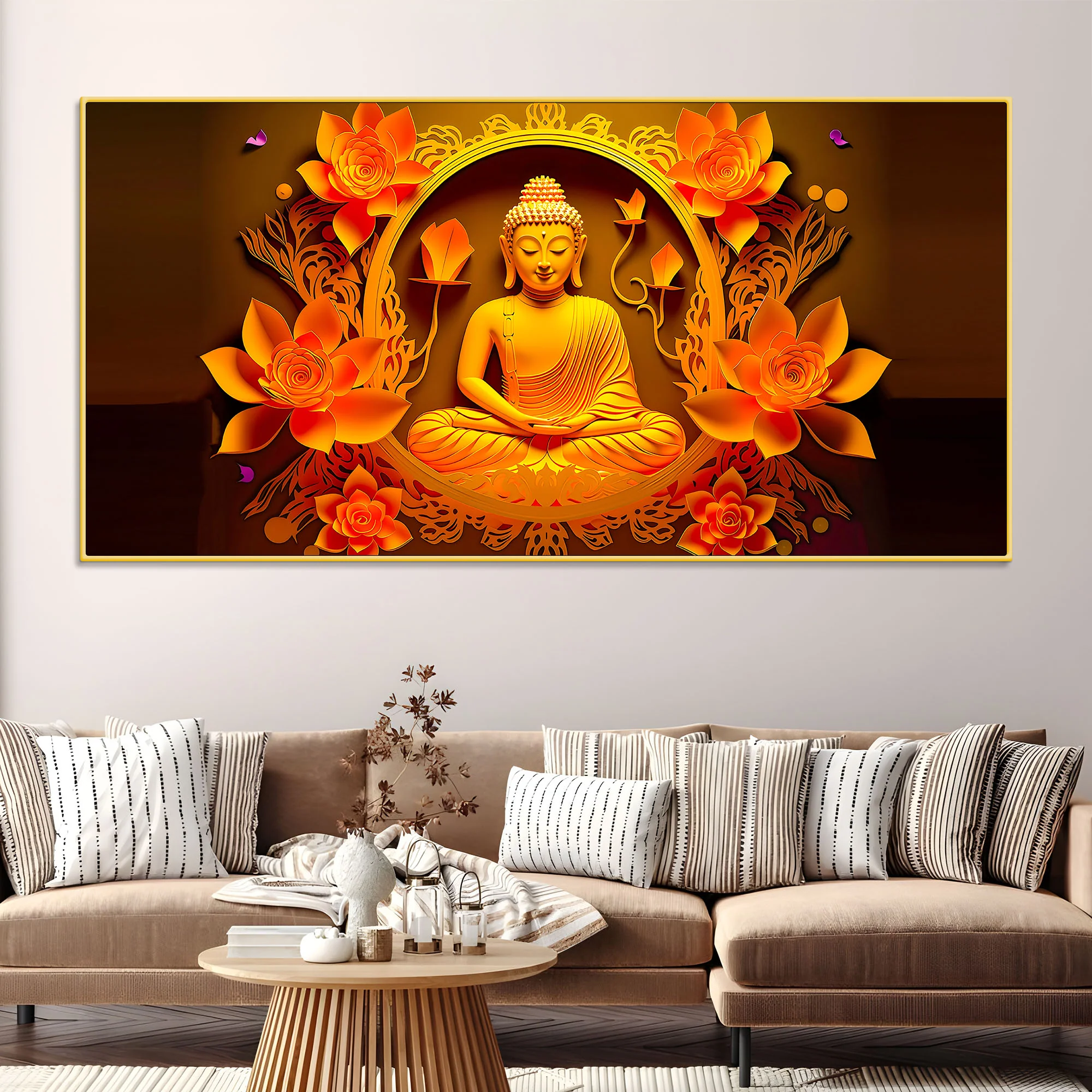 Premium Gautam Buddha Wall Painting for Spiritual Home Decoration - Image 2