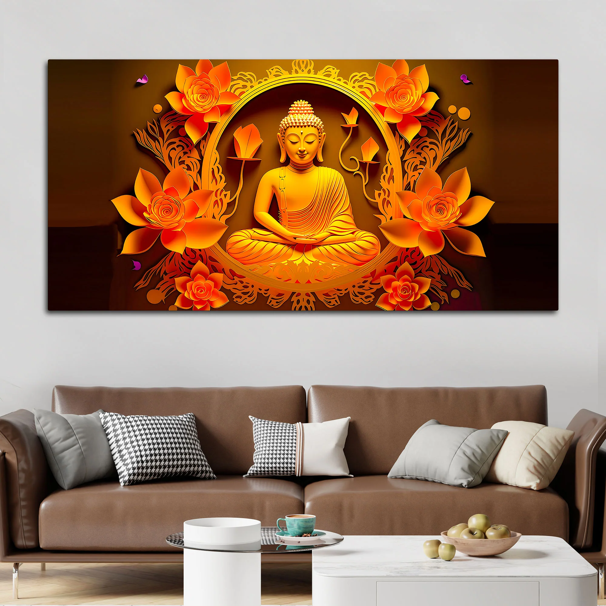 Premium Gautam Buddha Wall Painting for Spiritual Home Decoration - Image 3
