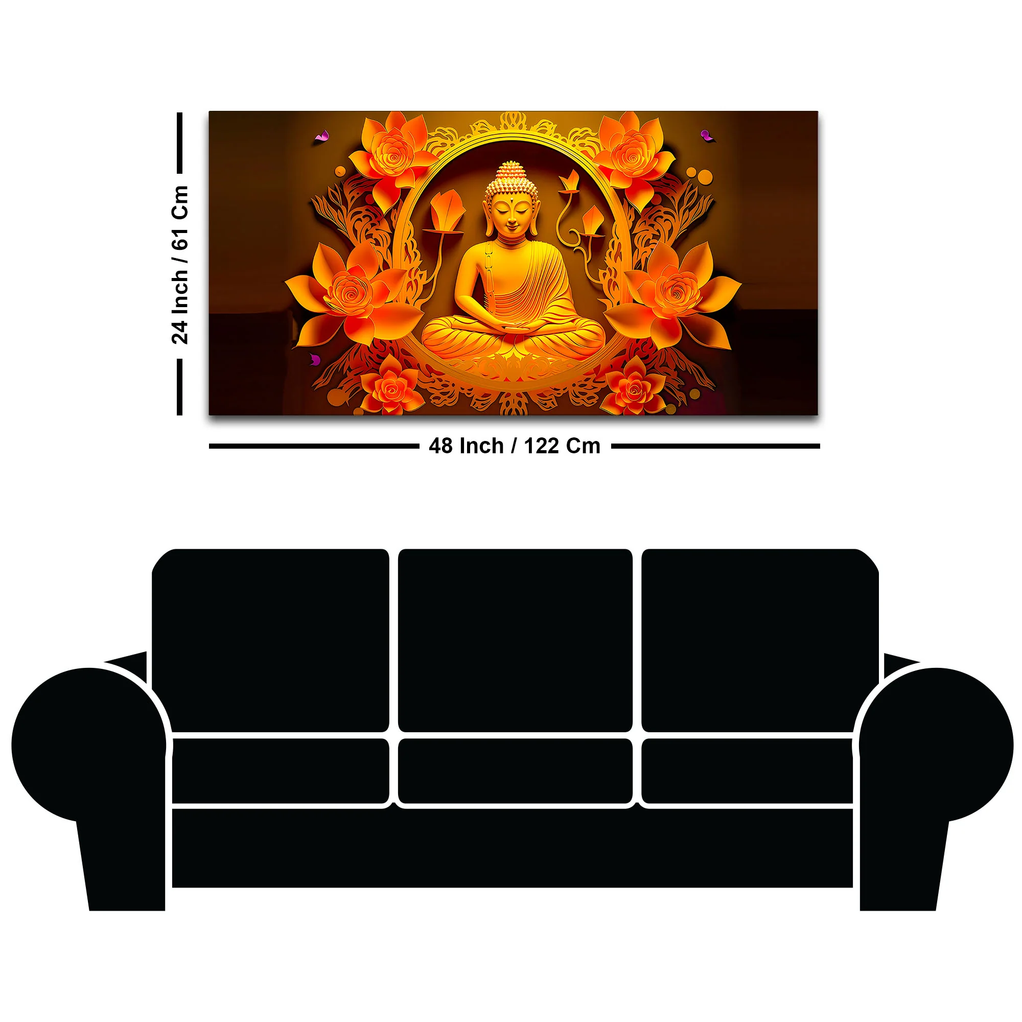 Premium Gautam Buddha Wall Painting for Spiritual Home Decoration - Image 8
