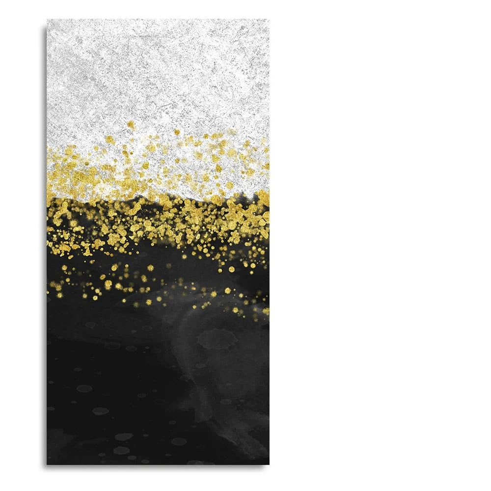 Premium Gold Glitter Particles on Black and White Background Canvas and Wall Painting - Image 4