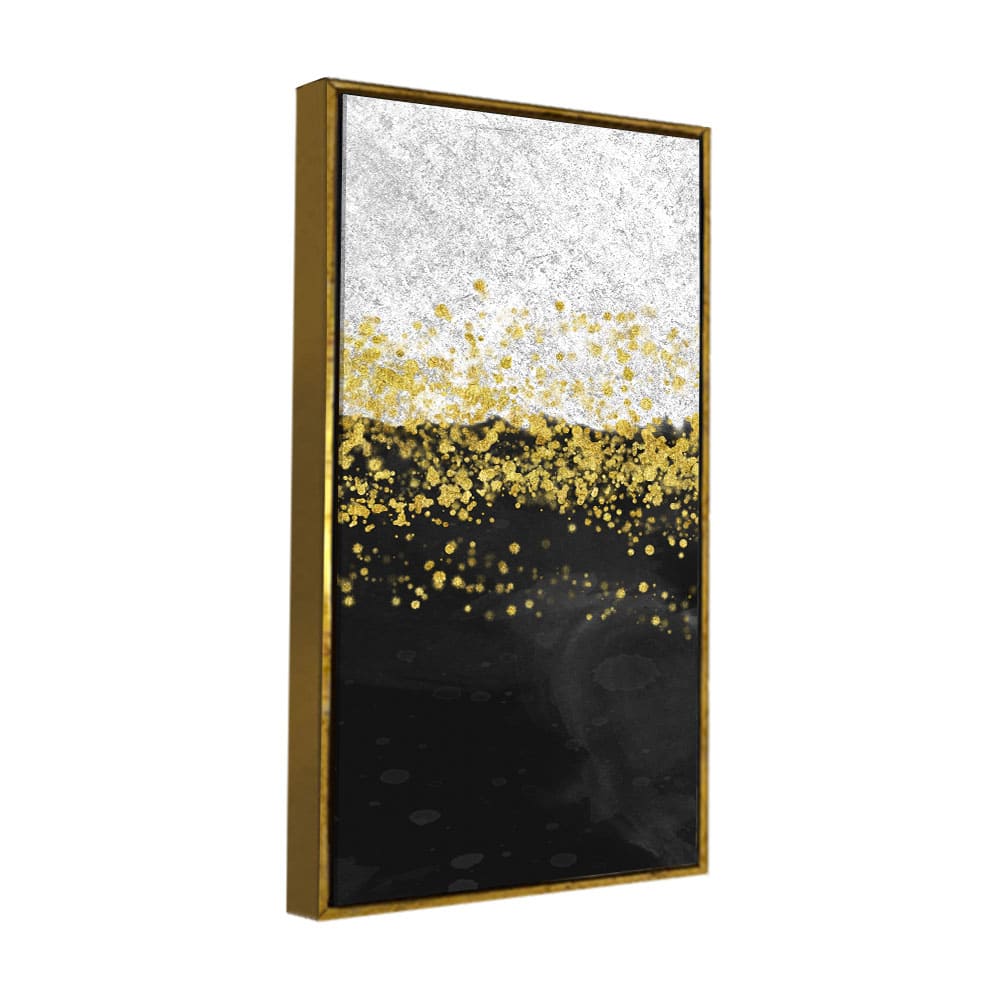 Premium Gold Glitter Particles on Black and White Background Canvas and Wall Painting - Image 5