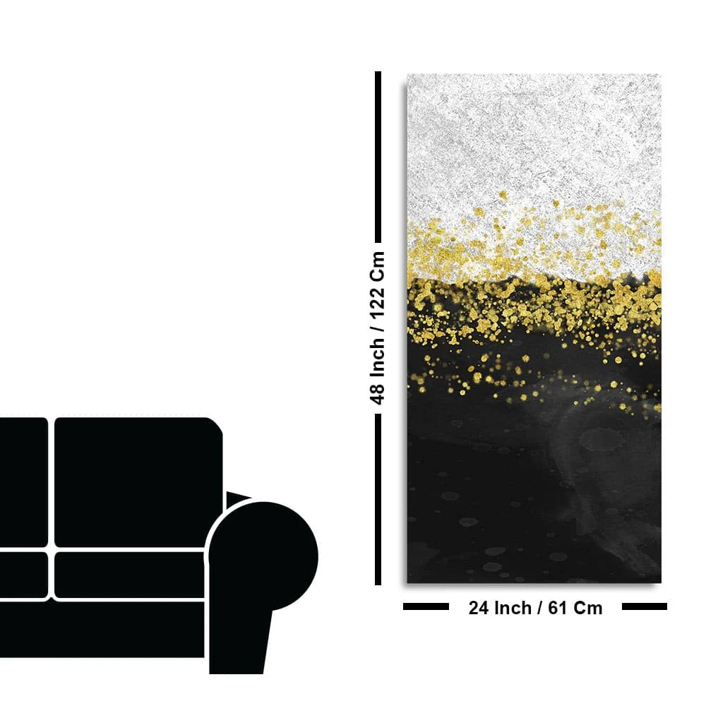 Premium Gold Glitter Particles on Black and White Background Canvas and Wall Painting - Image 7