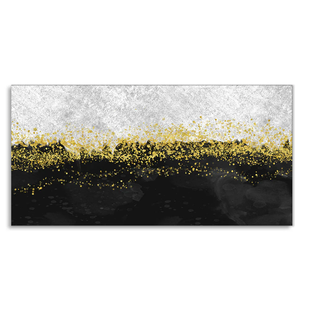 Premium Gold Glitter Particles on Black Background Canvas and Wall Painting - Image 4