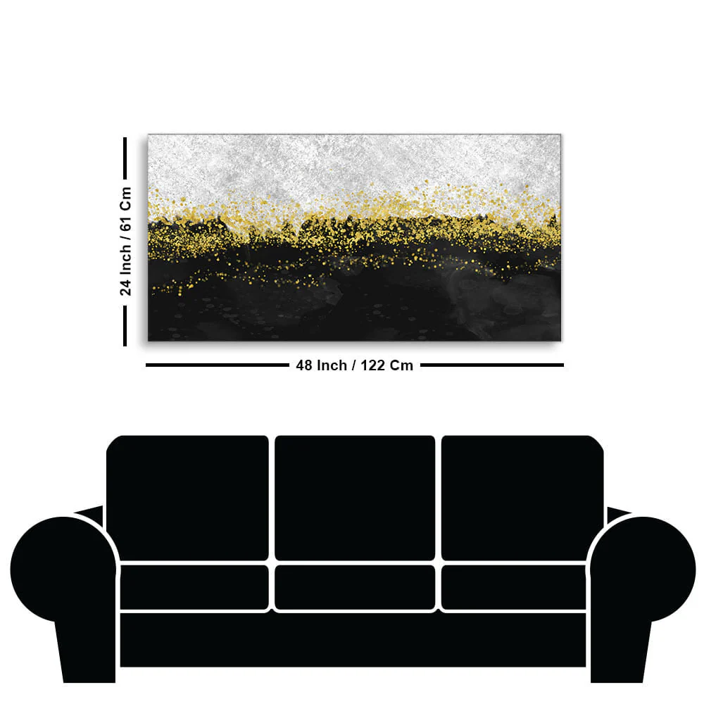 Premium Gold Glitter Particles on Black Background Canvas and Wall Painting - Image 7