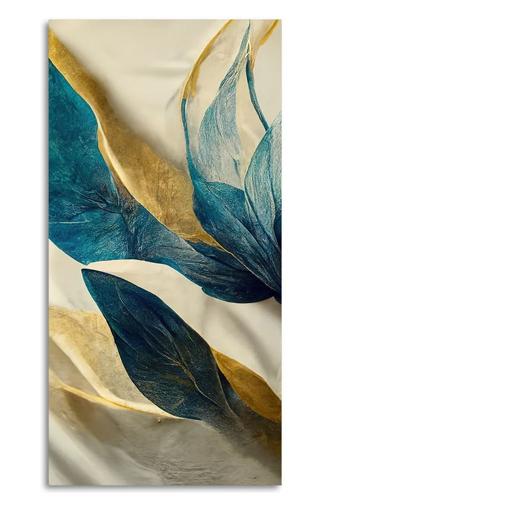 Premium Golden Flower and Waves Canvas Wall Painting - Image 4