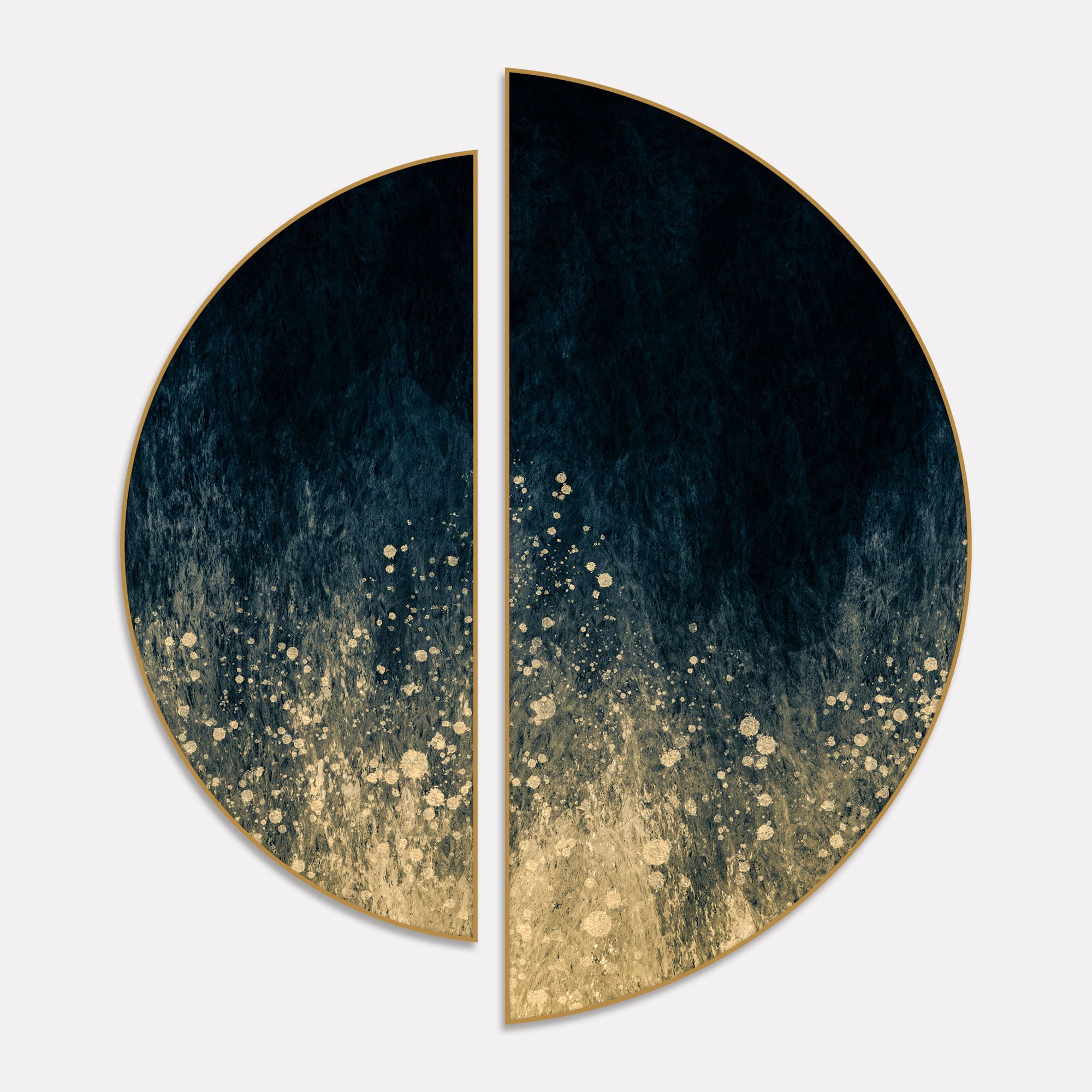 Premium Golden Splash Art Semi Circle Frames Set Of 2 - Image 2