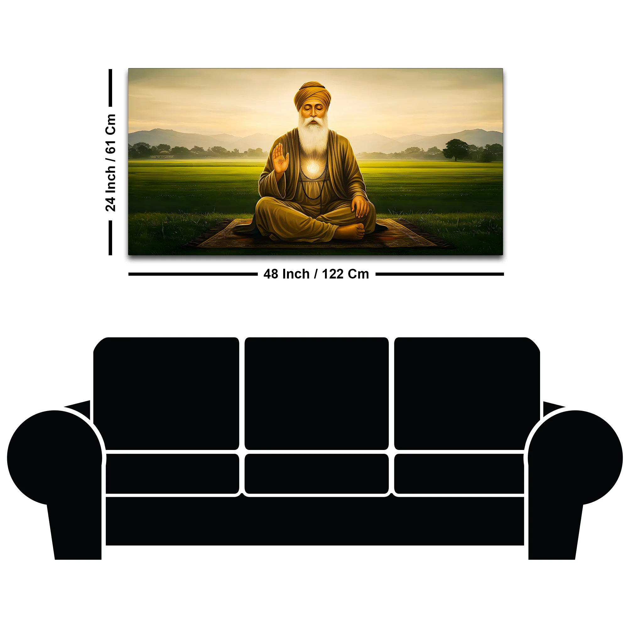 Premium Guru Nanak Dev Ji Religious Wall Painting for Décor - Image 8