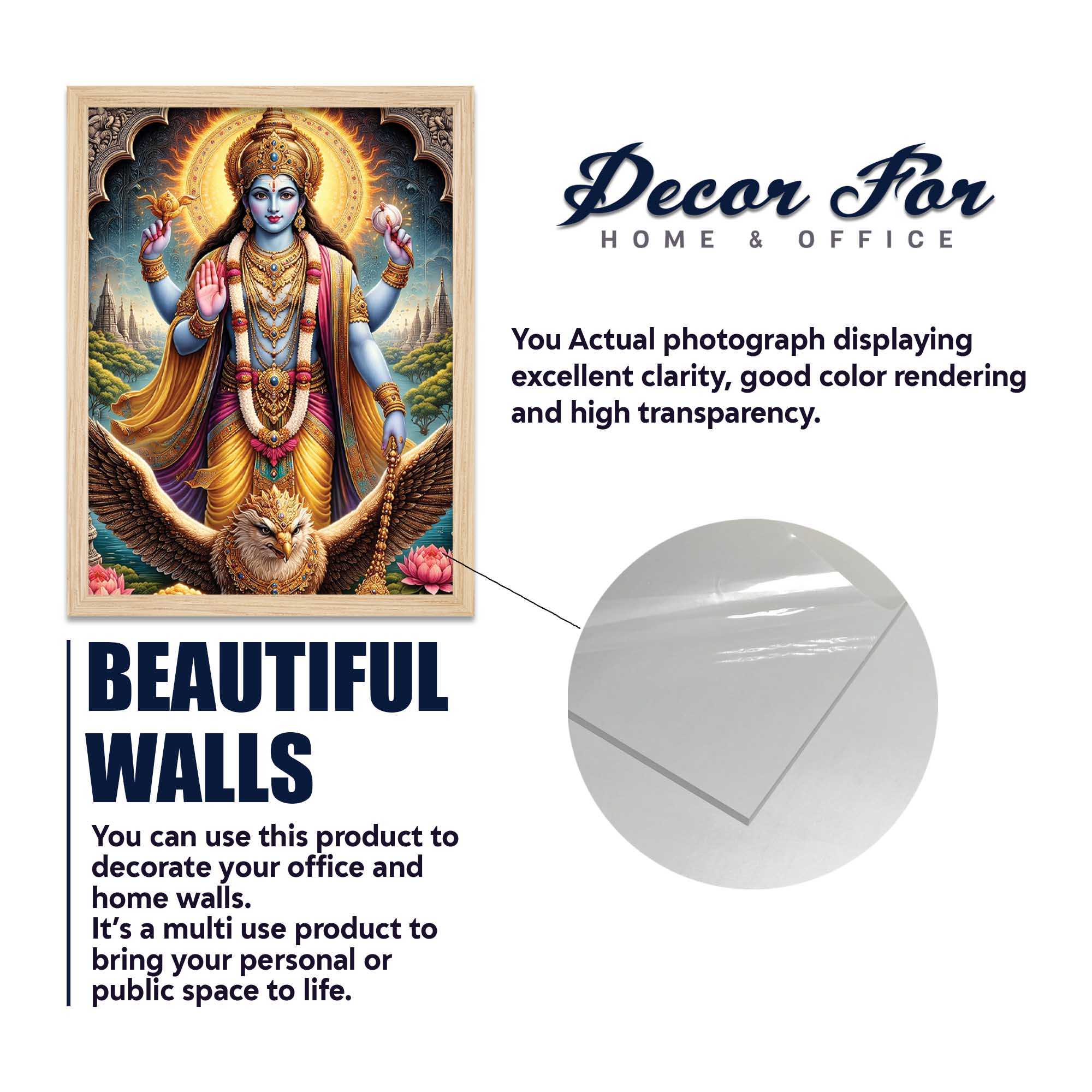 Premium Hindu Religious Wall Frame Set of Four - Image 6