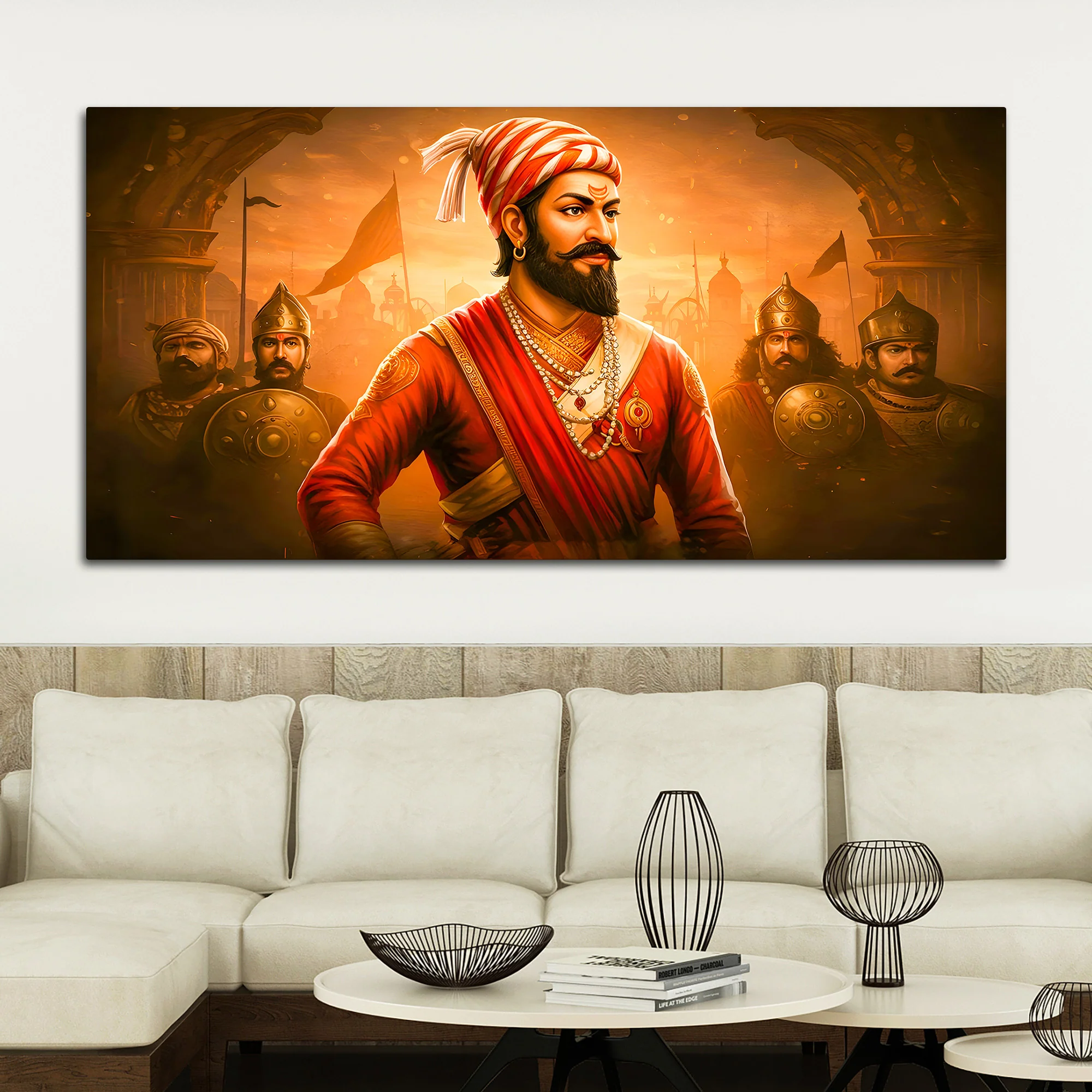 Premium Indian Shivaji Maharaj Canvas Painting - Image 3