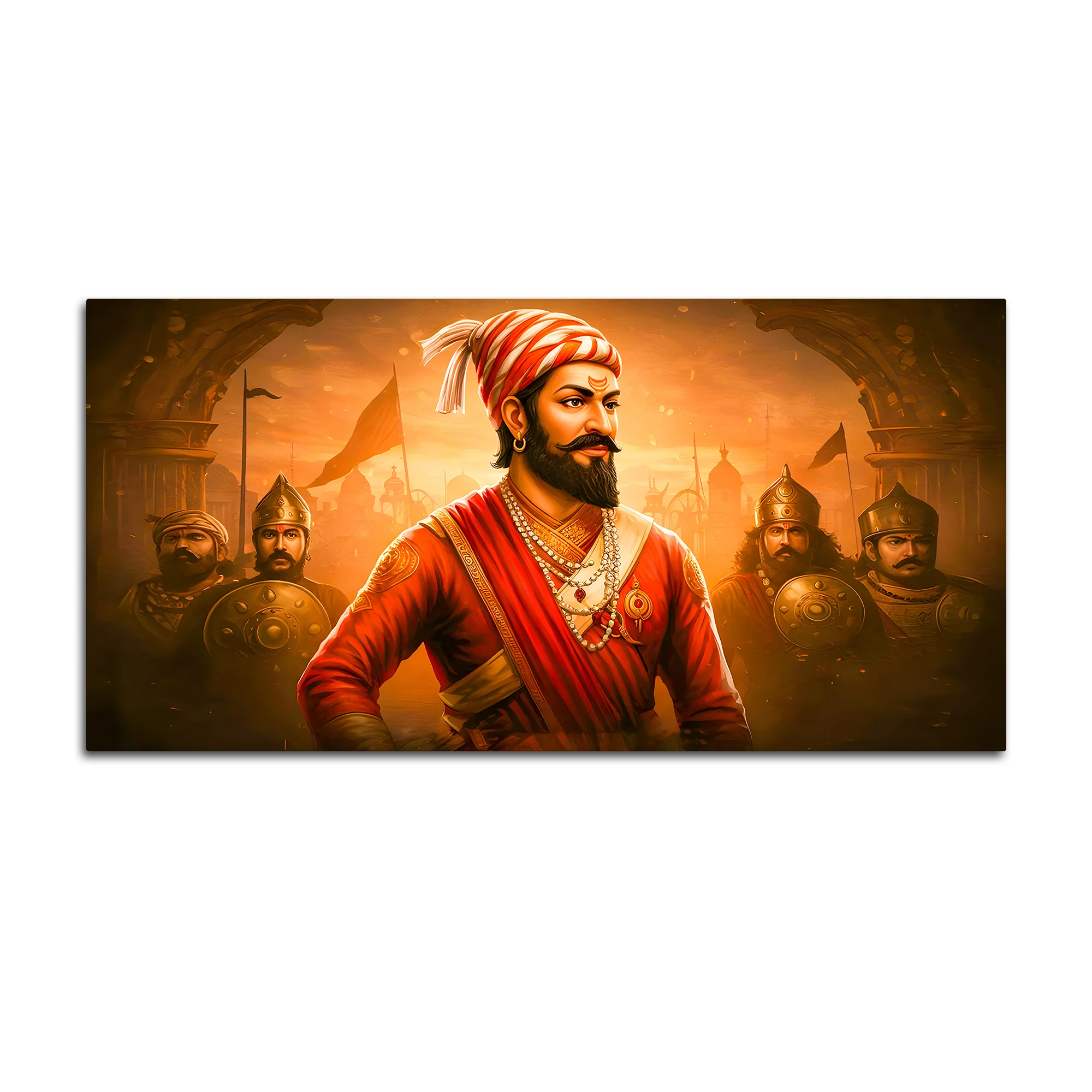 Premium Indian Shivaji Maharaj Canvas Painting - Image 4