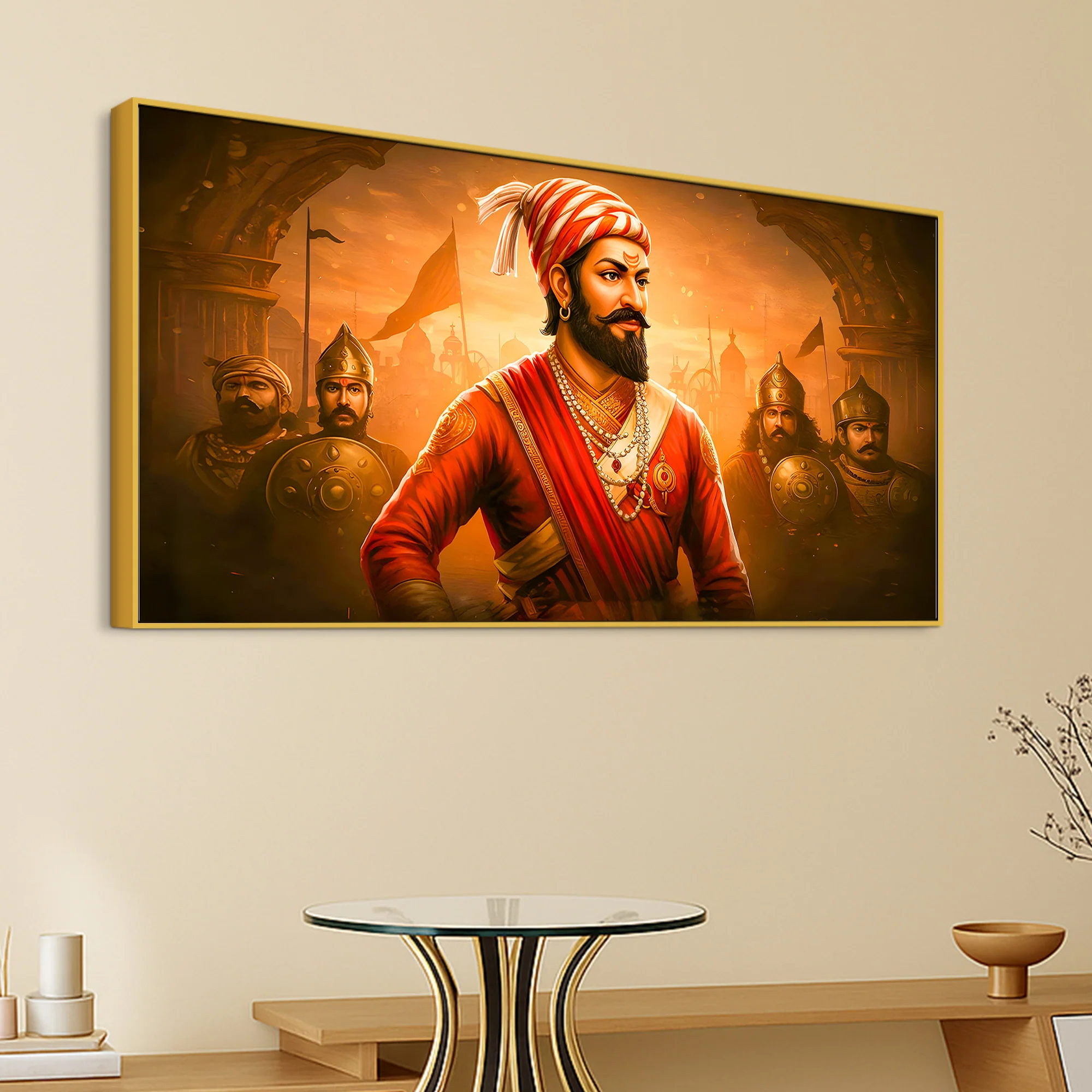Premium Indian Shivaji Maharaj Canvas Painting - Image 5