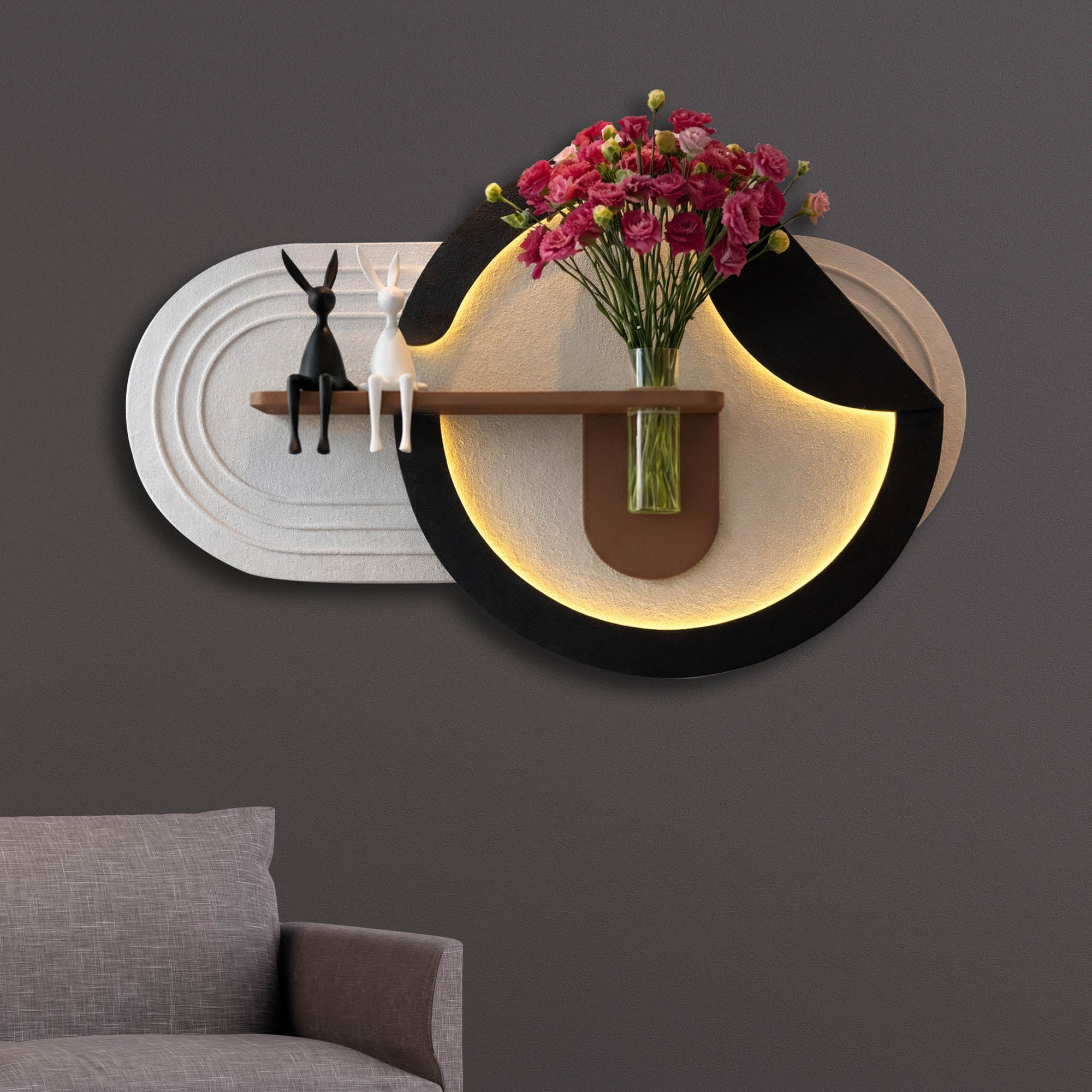 Premium LED Wall Décor with Floral Stand - Image 3