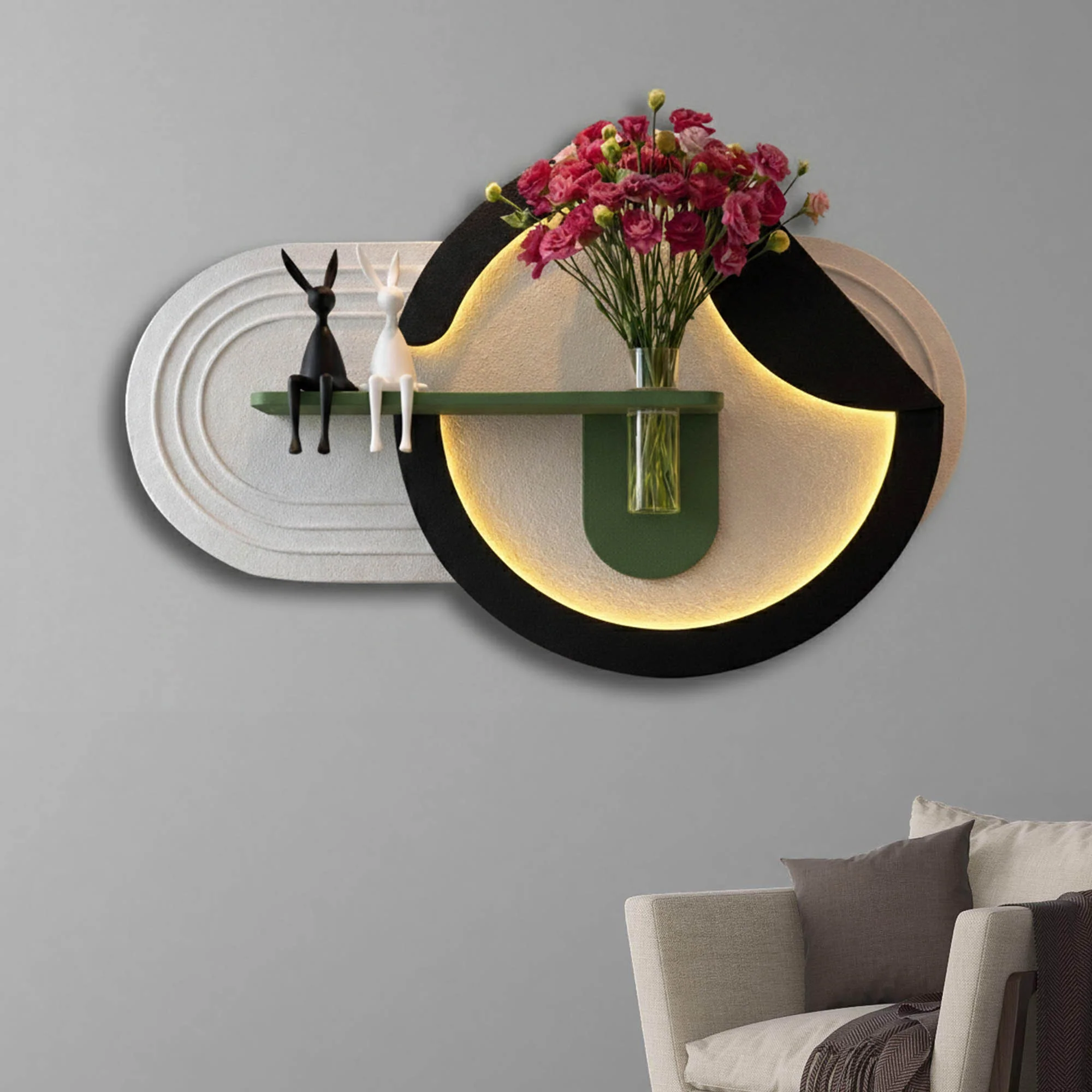 Premium LED Wall Décor with Floral Stand - Image 5