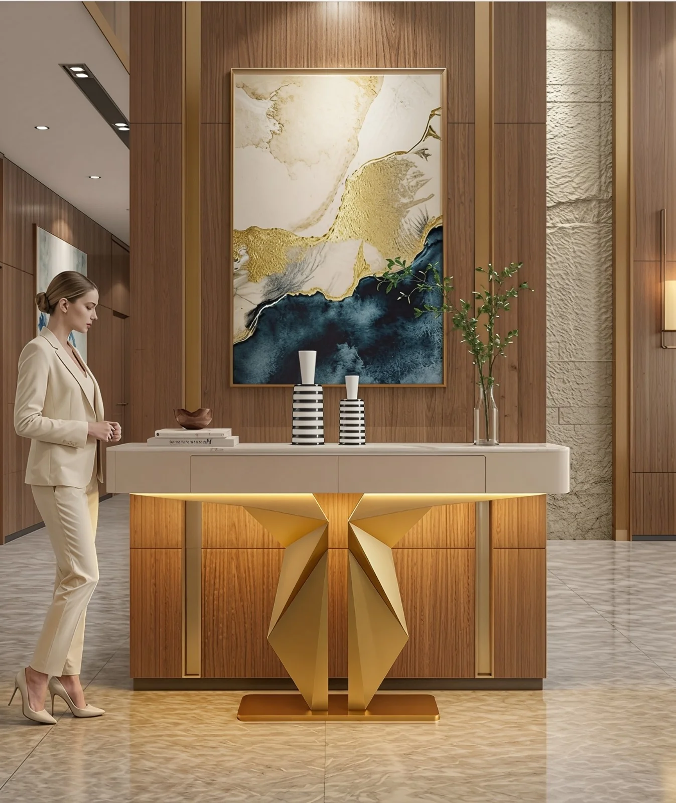 Premium Lobby LED Console Table (SS 302) - Image 5