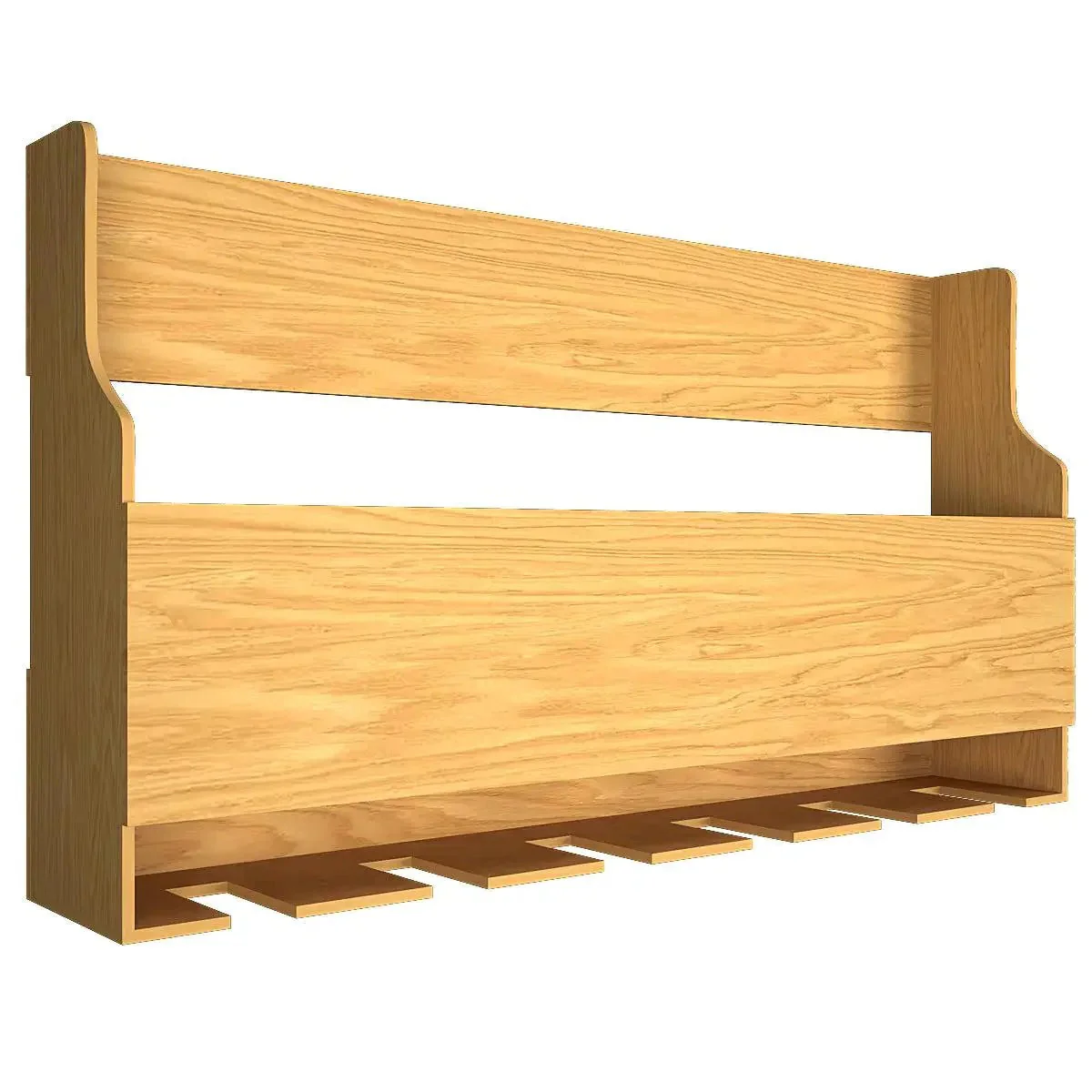 Premium Look Backlit MDF Mini Bar Wall Shelf in Light Oak Finish - Image 5