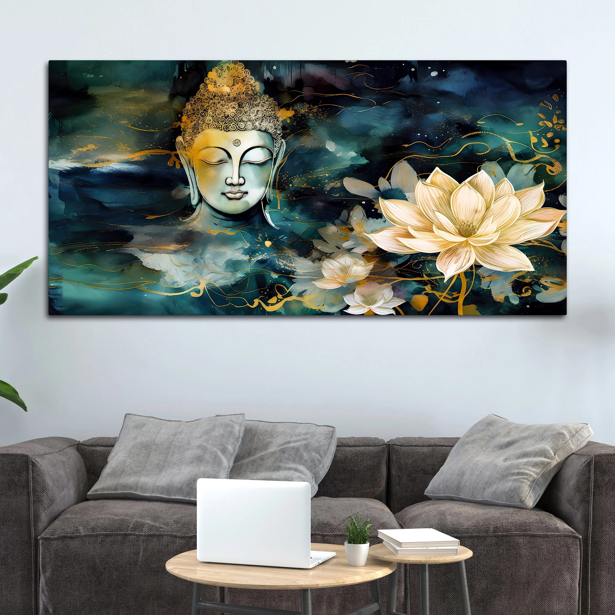 Premium Lord Buddha Wall Painting - Image 3