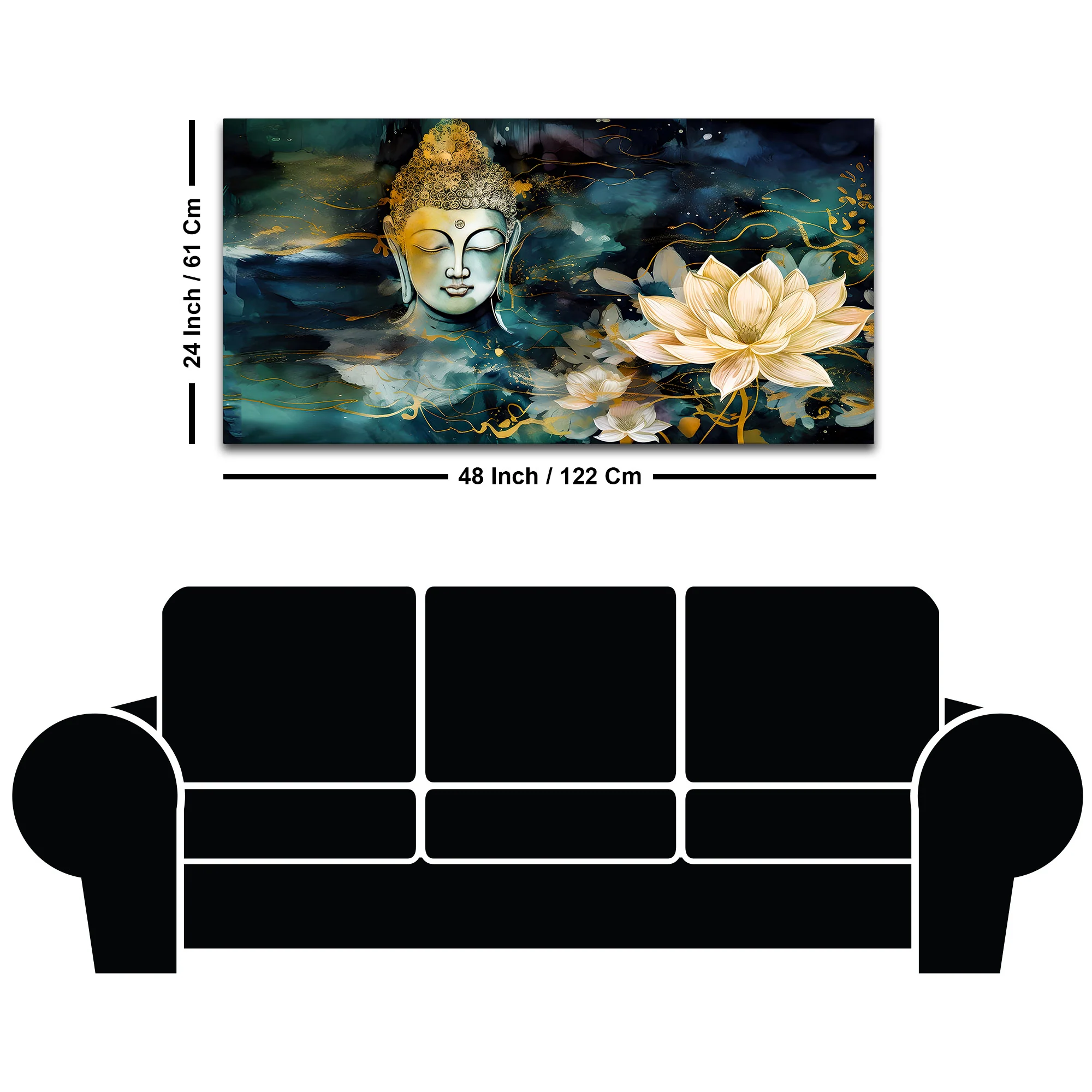 Premium Lord Buddha Wall Painting - Image 8
