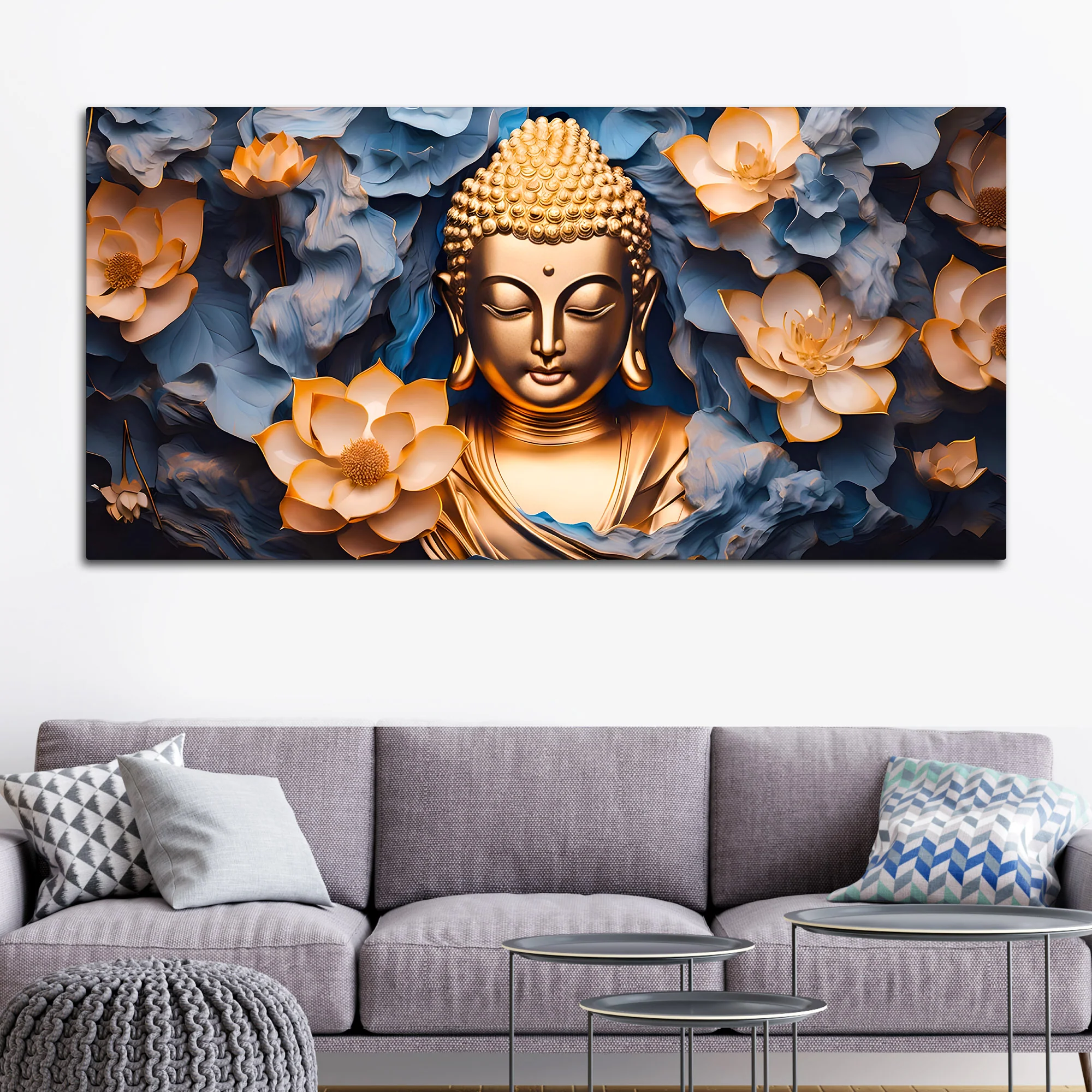 Premium Lord Buddha Wall Painting for Classy Home Decor - Image 3