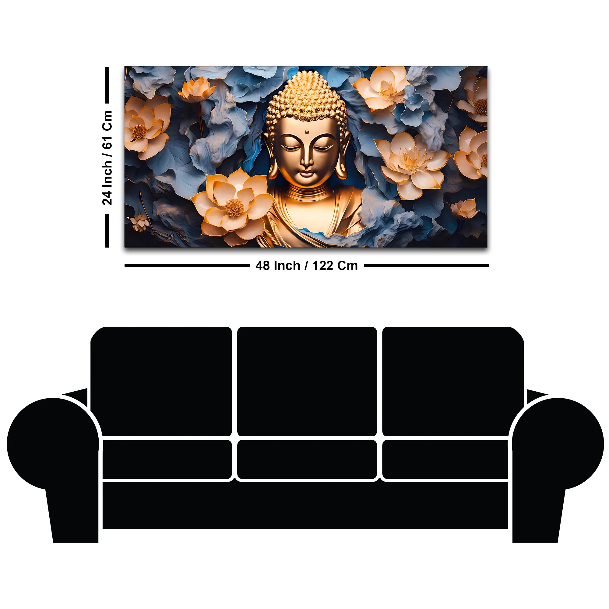 Premium Lord Buddha Wall Painting for Classy Home Decor - Image 8