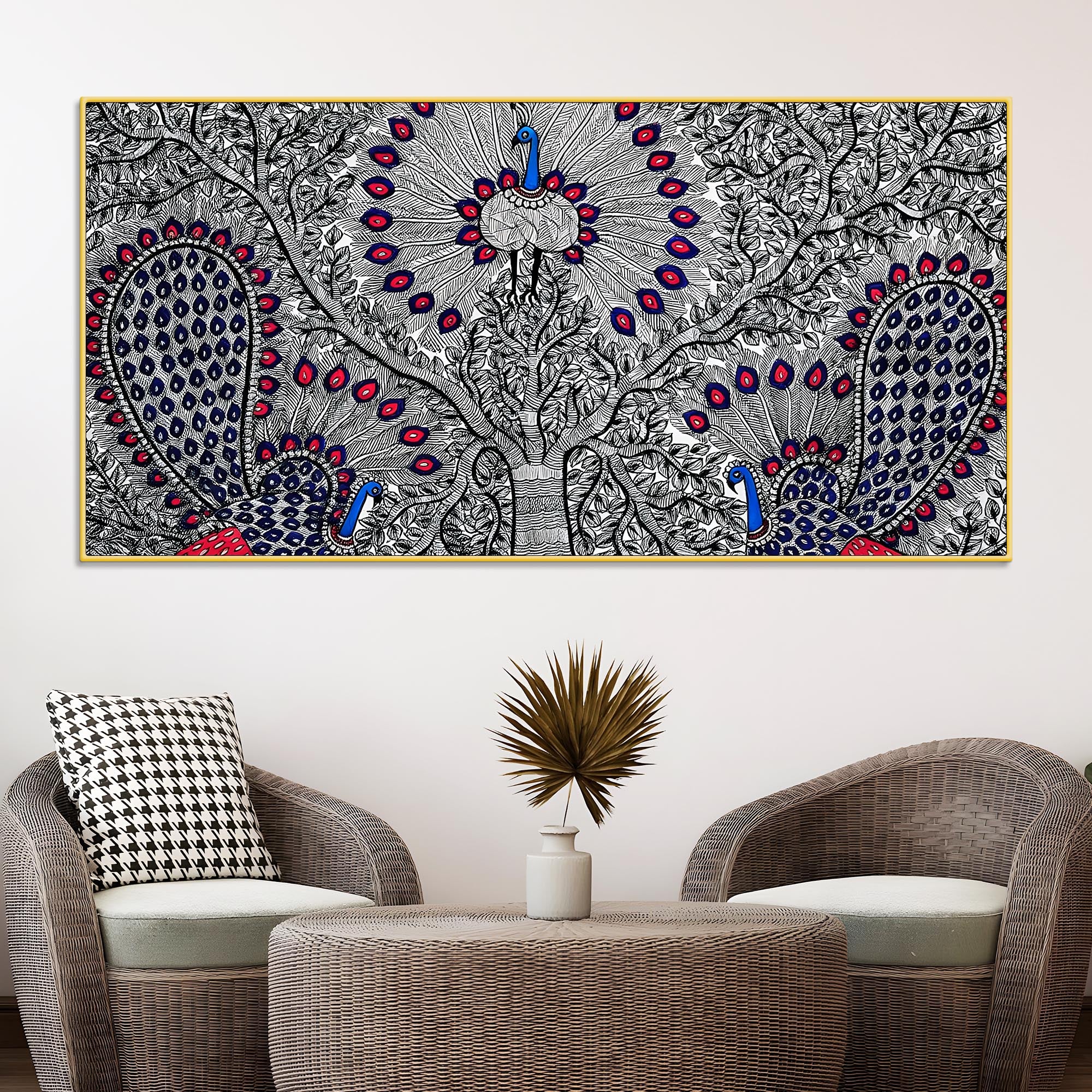 Premium Madhubani Canvas Wall Painting for Modern Ethnic Decor - Image 2