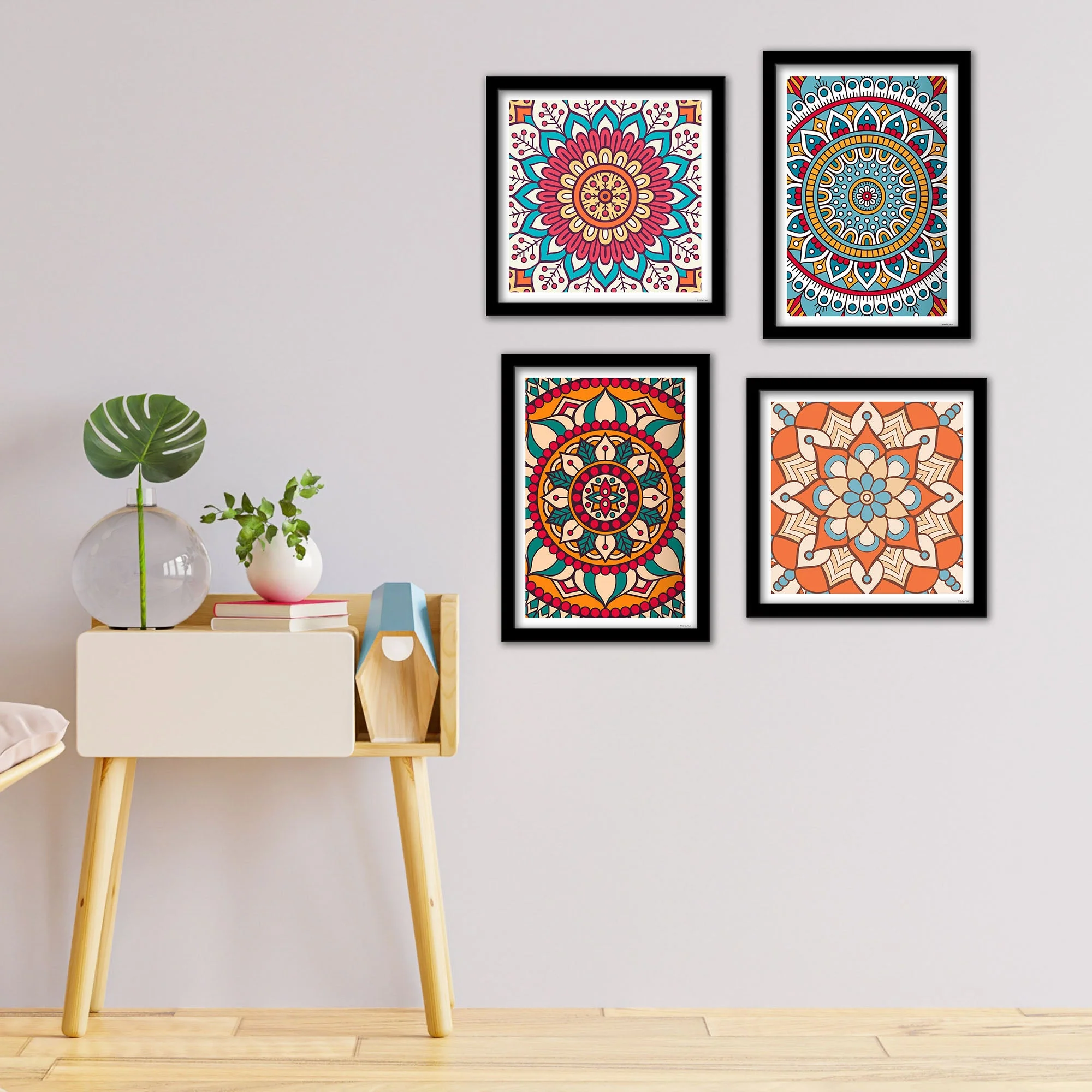 Premium Mandala Pattern Wall Frame Set of Four - Image 2