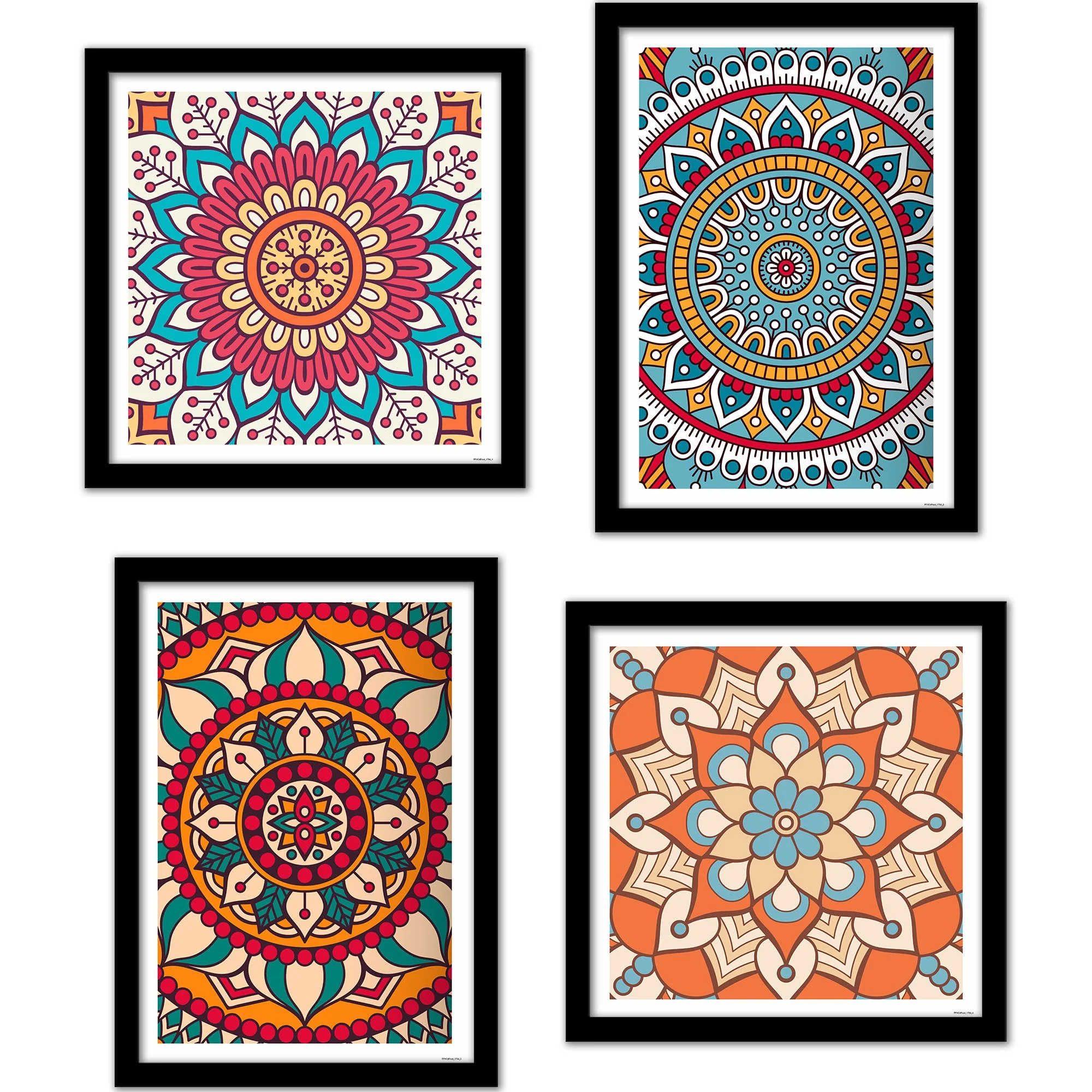 Premium Mandala Pattern Wall Frame Set of Four - Image 3