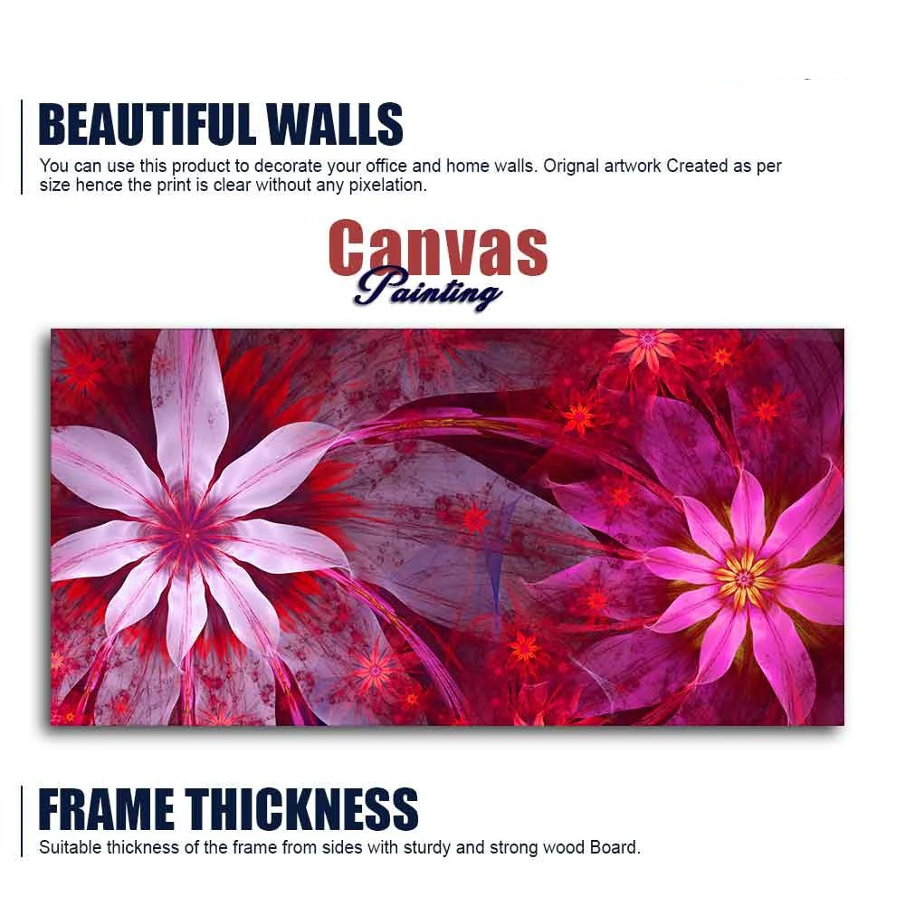 Premium Wall Painting of Exotic looking Flowers with Natural 3D Leaves - Image 6
