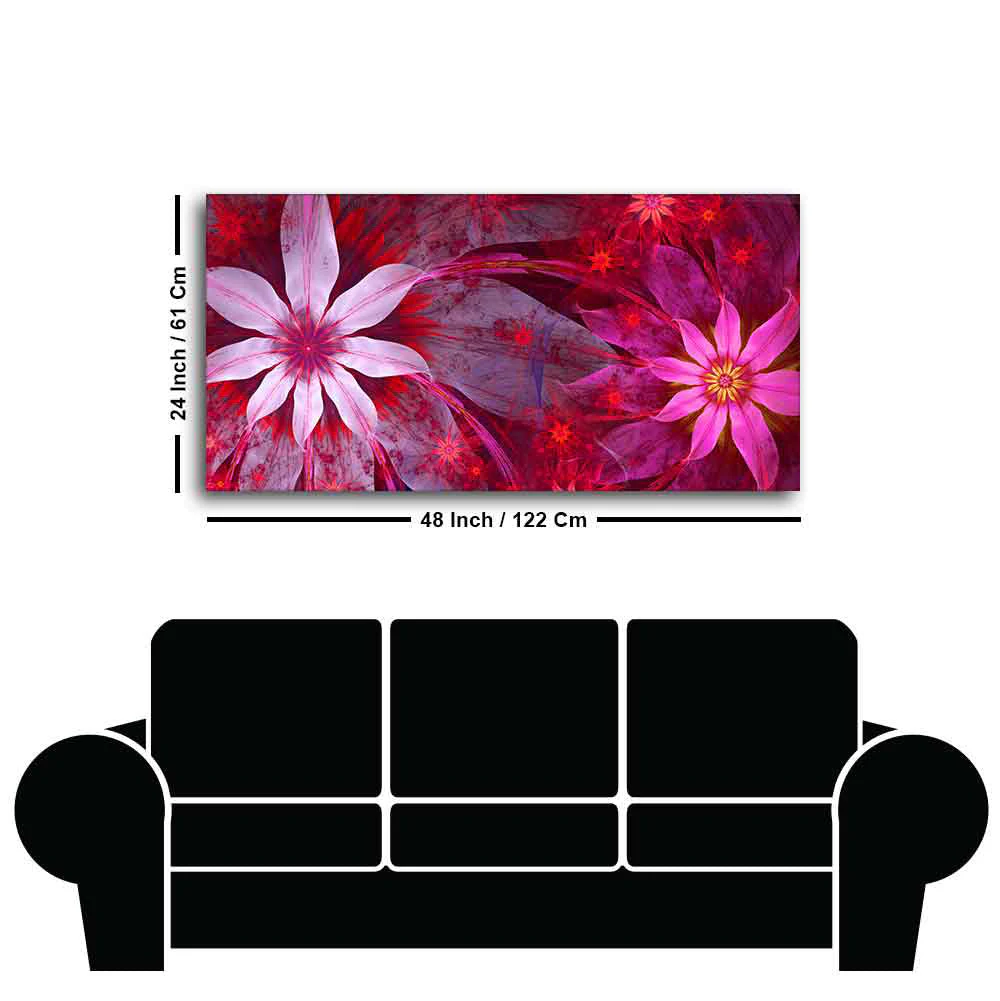 Premium Wall Painting of Exotic looking Flowers with Natural 3D Leaves - Image 7