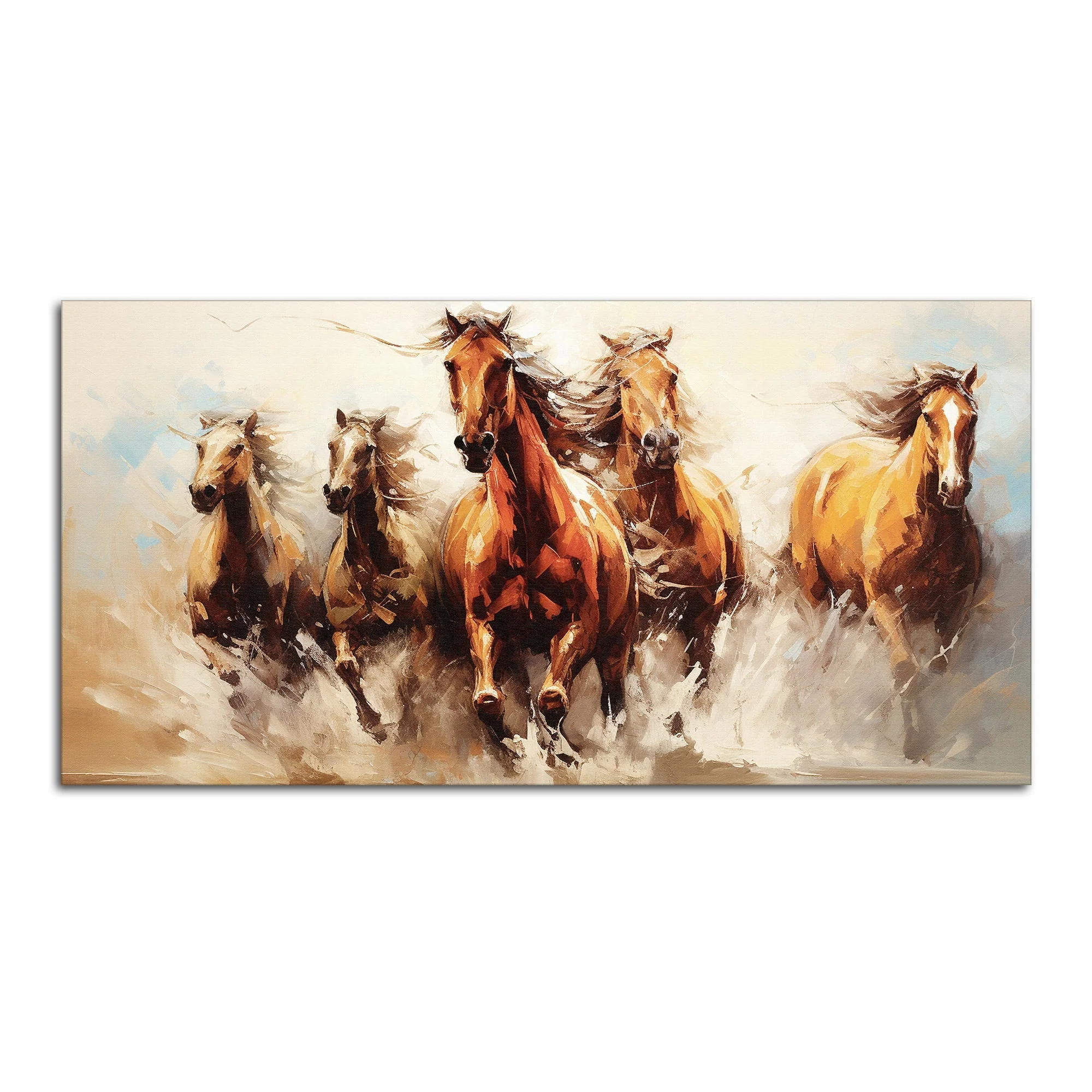 Premium Painting of Running Horse Canvas Wall Painting - Image 4