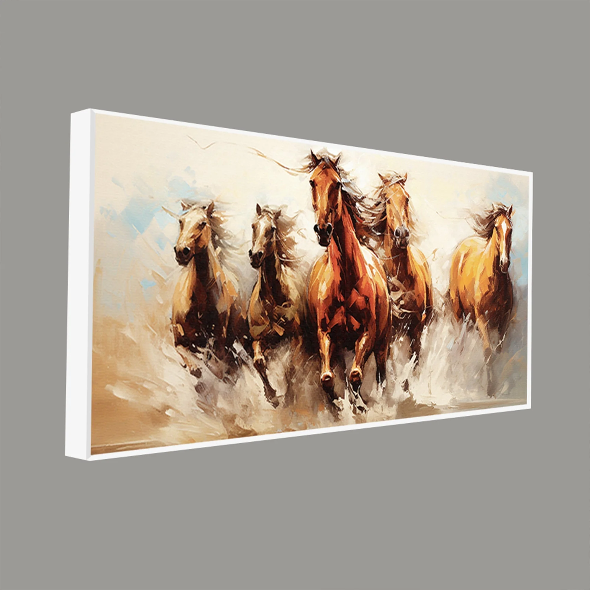 Premium Painting of Running Horse Canvas Wall Painting - Image 5