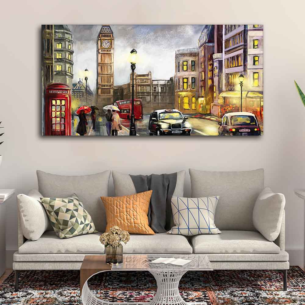 Street view of London Premium Wall Painting - Image 3
