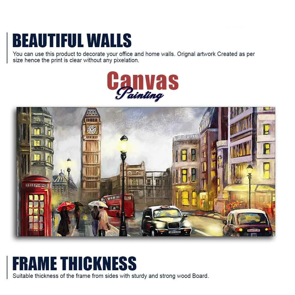 Street view of London Premium Wall Painting - Image 6