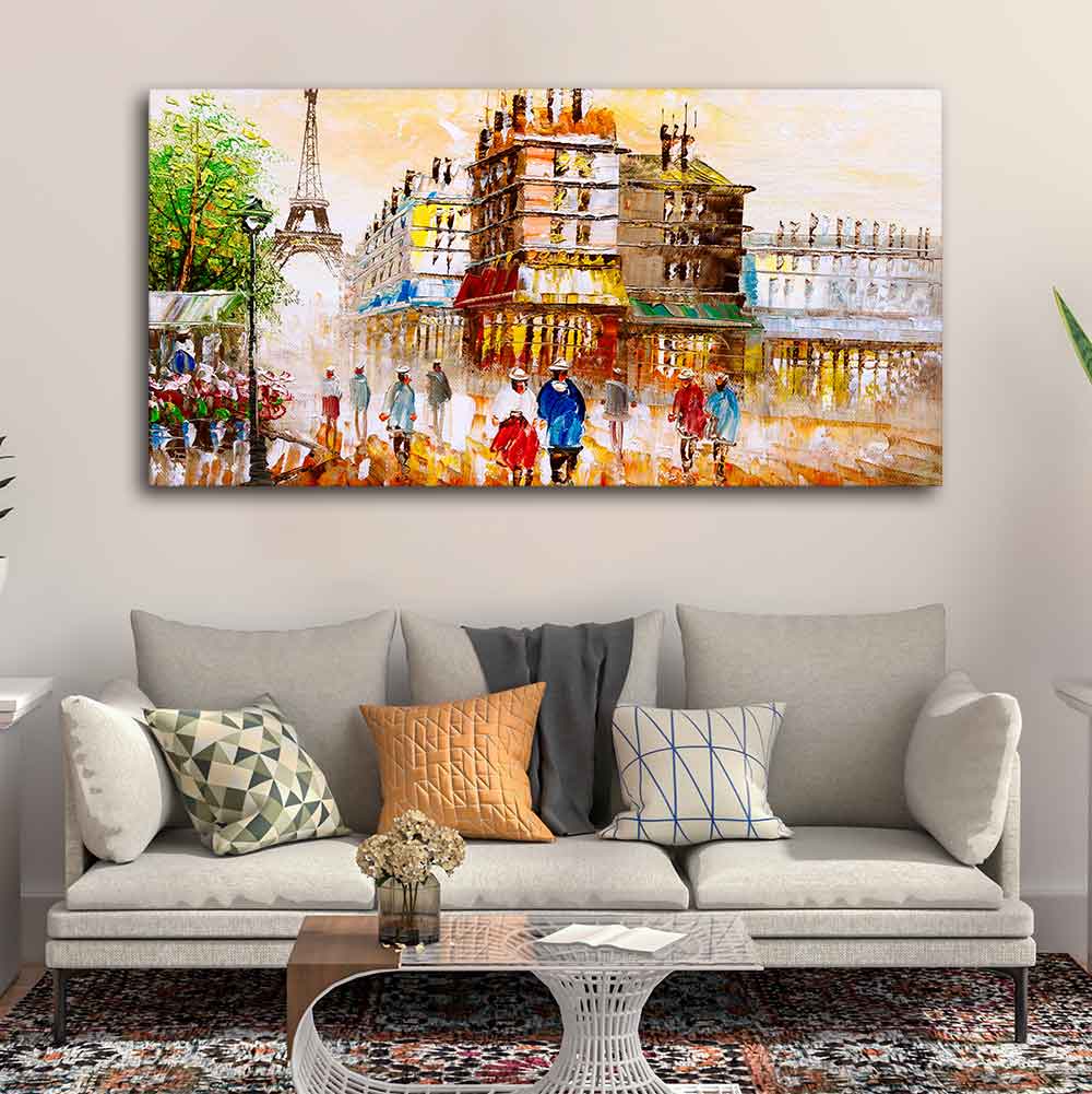 Street View of Paris Premium Wall Painting - Image 3
