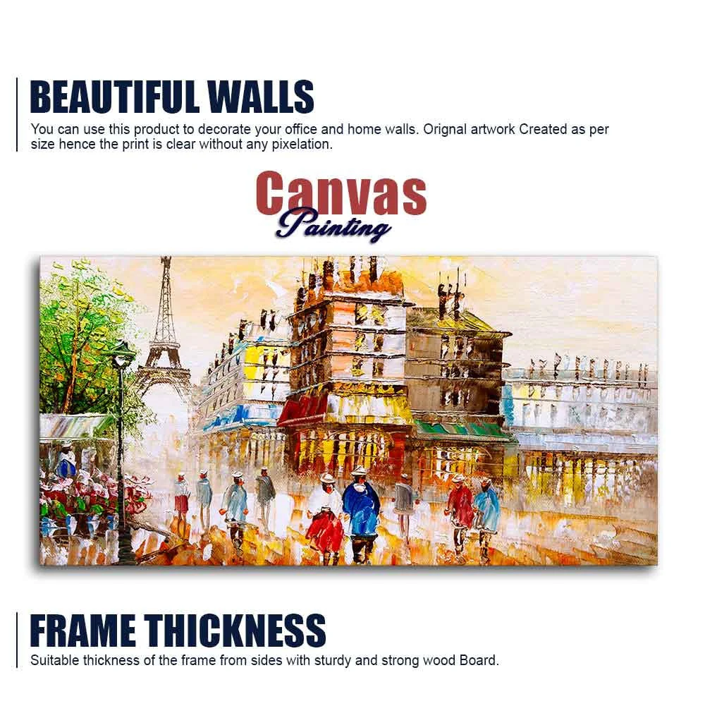 Street View of Paris Premium Wall Painting - Image 6
