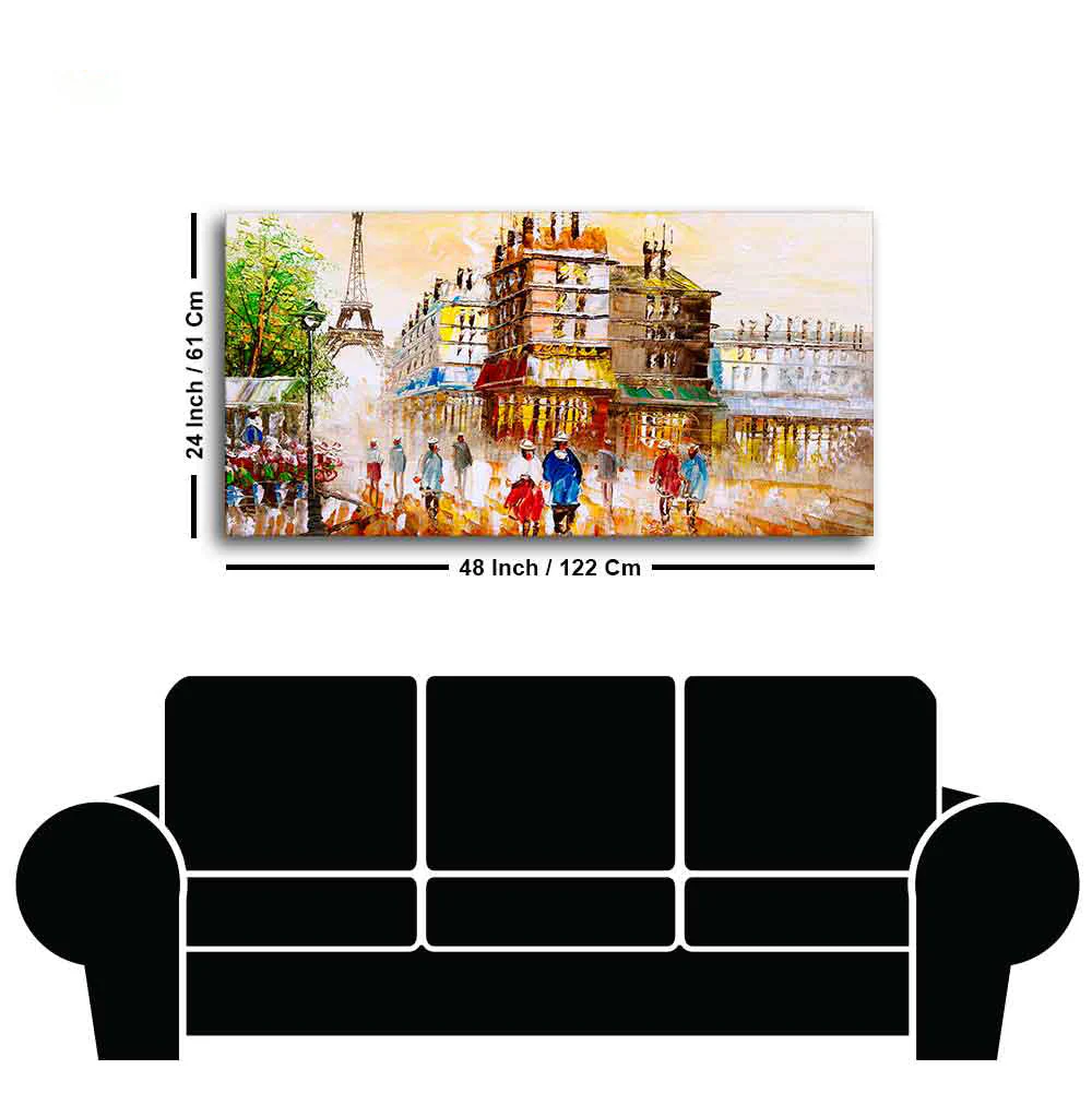 Street View of Paris Premium Wall Painting - Image 7