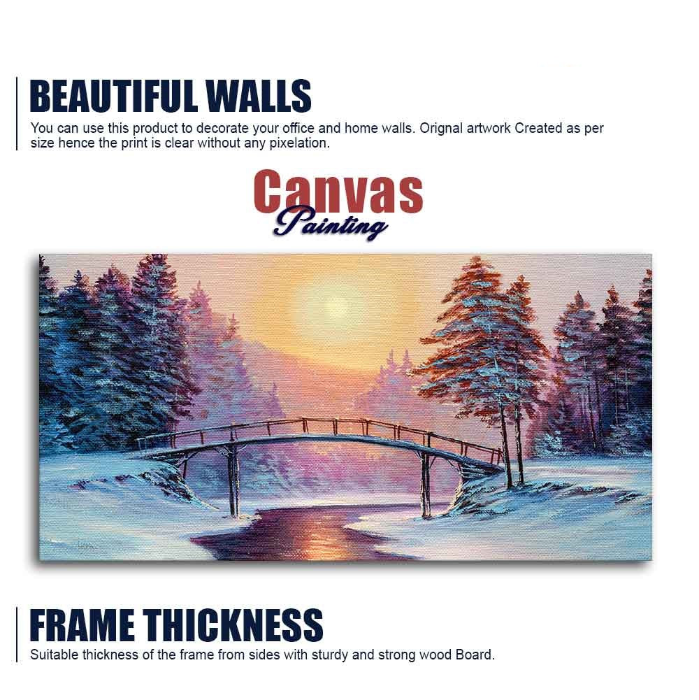 Premium Wall Painting of Winter Landscape with the River - Image 6
