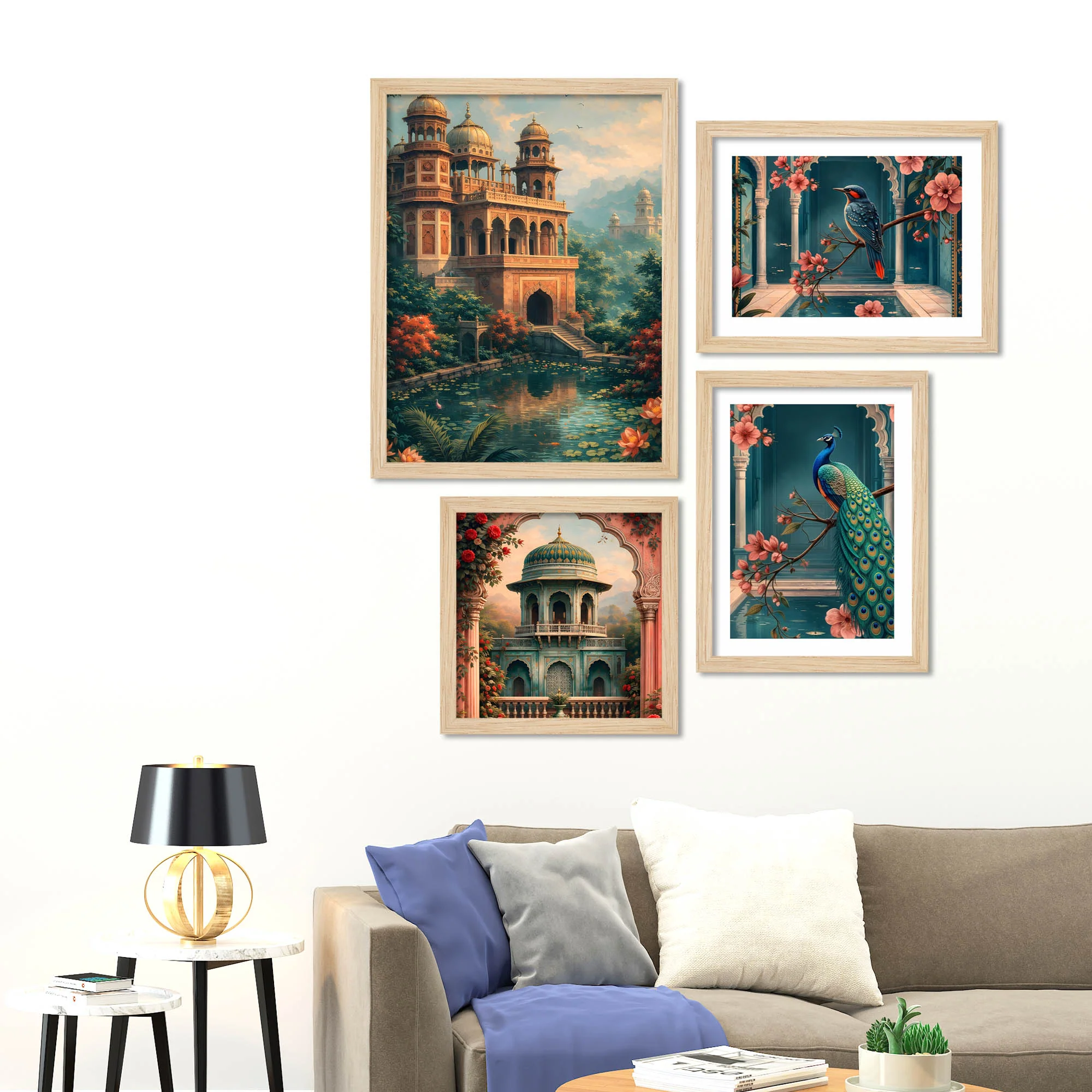 Premium Palace and Nature Art Wall Frame Set of Four - Image 3